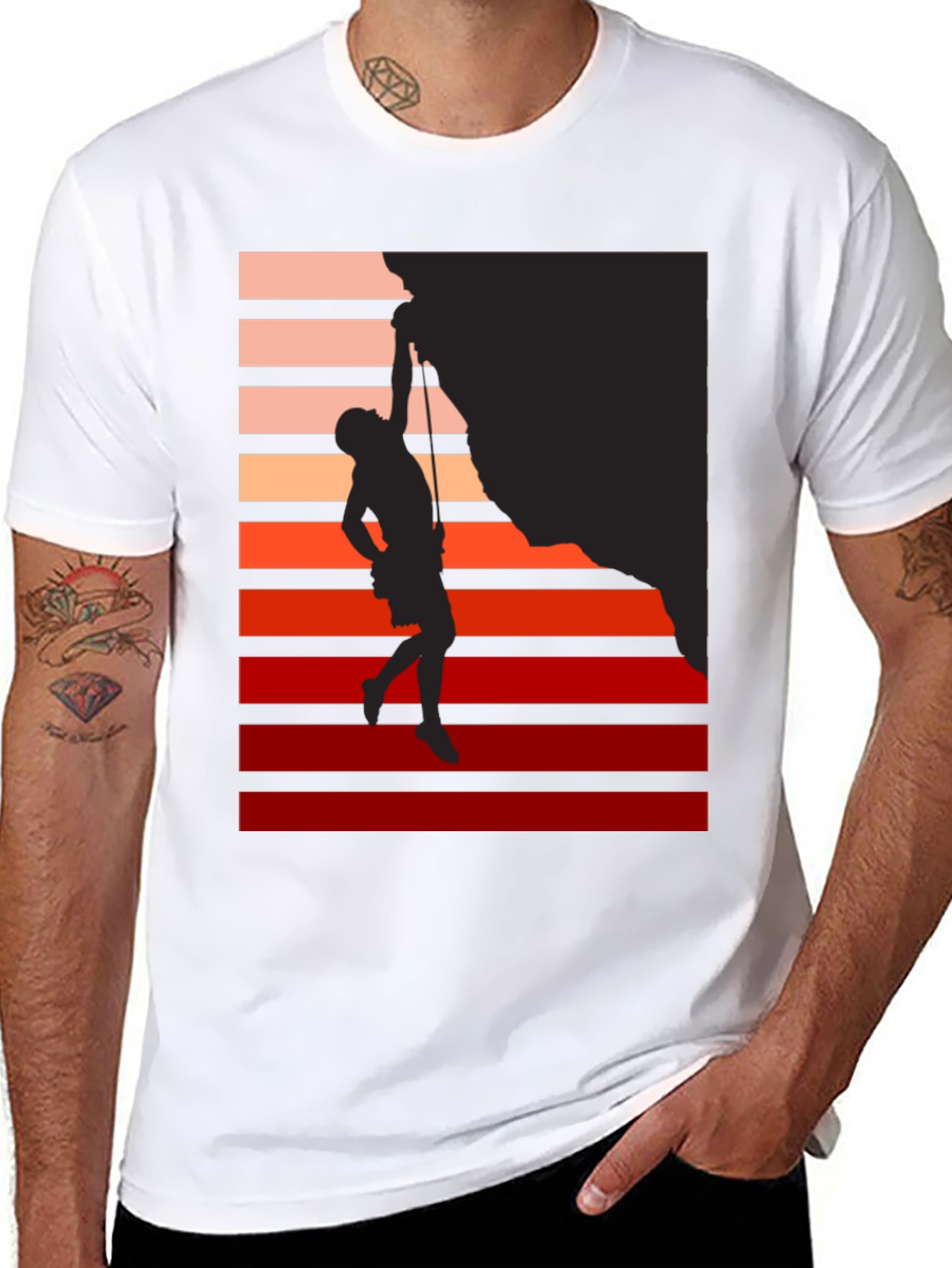 Climbing Silhouette Graphic Tee - Retro Style