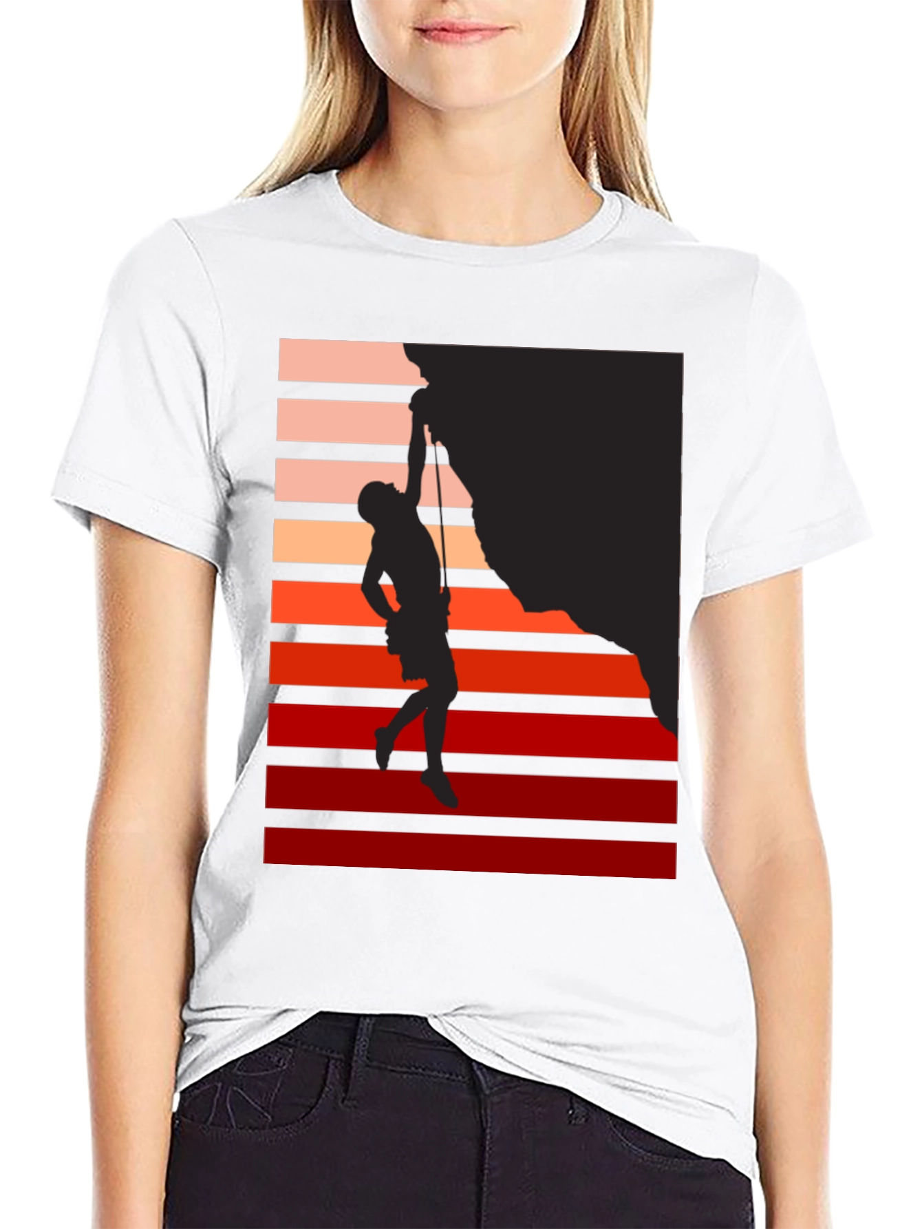Climbing Silhouette Graphic Tee - Retro Style