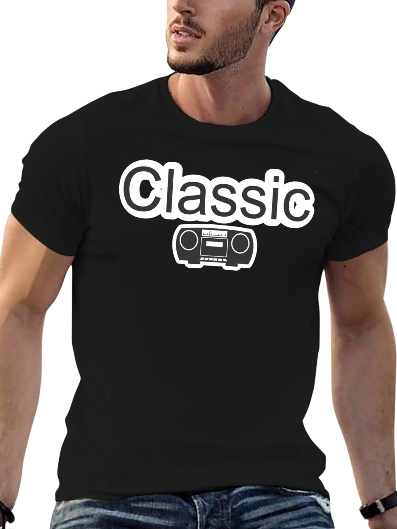 Classic Radio Black T-Shirt - Retro Style!