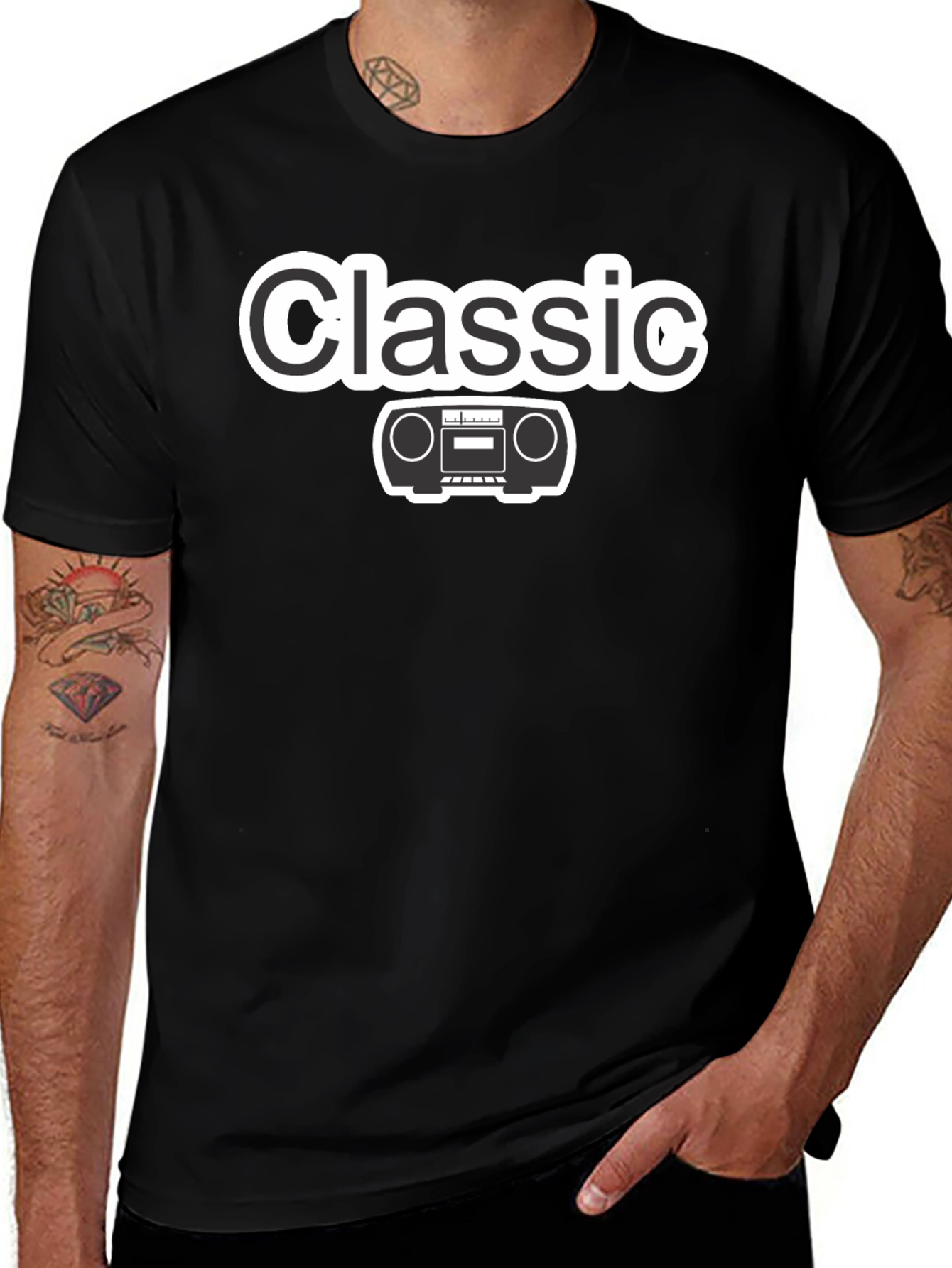 Classic Radio Black T-Shirt - Retro Style!