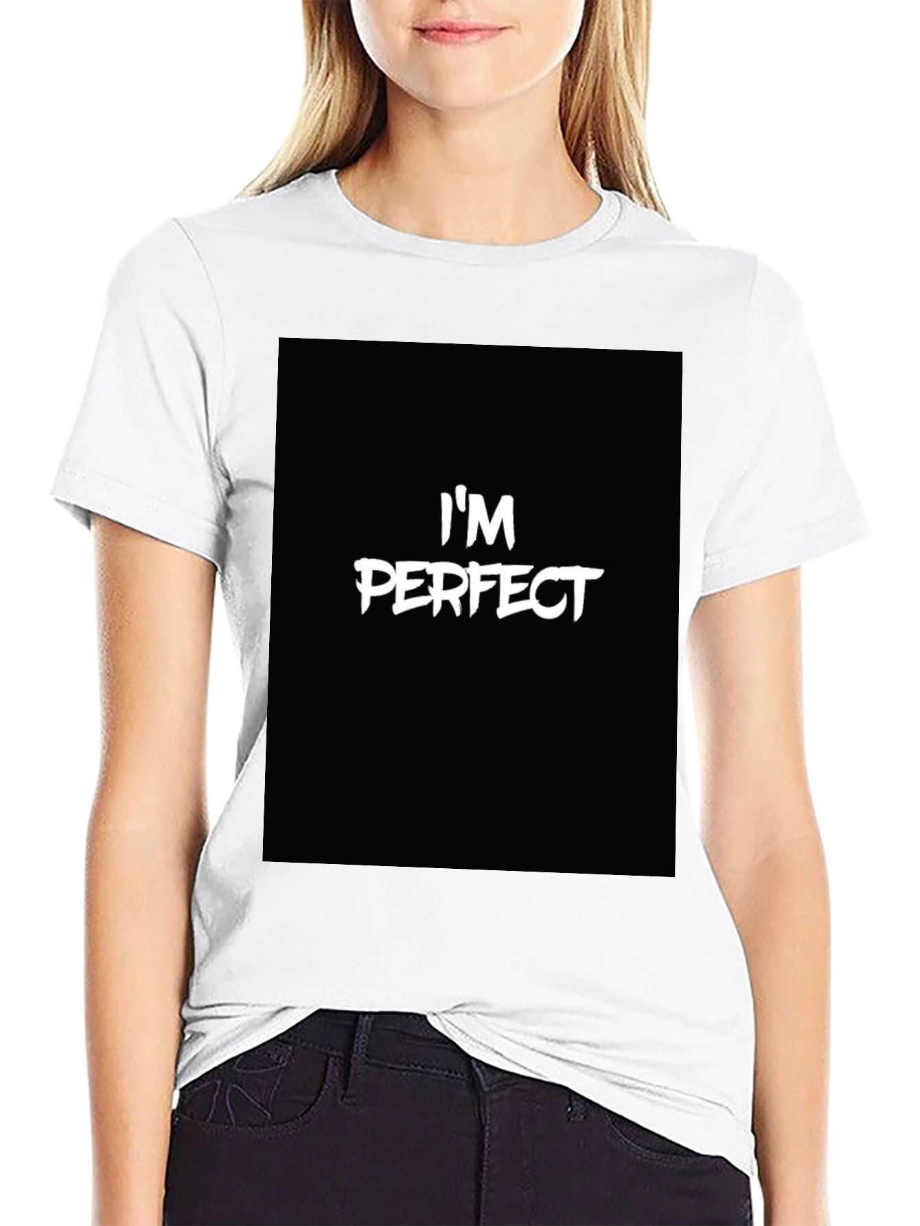 Im Perfect Black Graphic Tee - Bold Statement Shirt