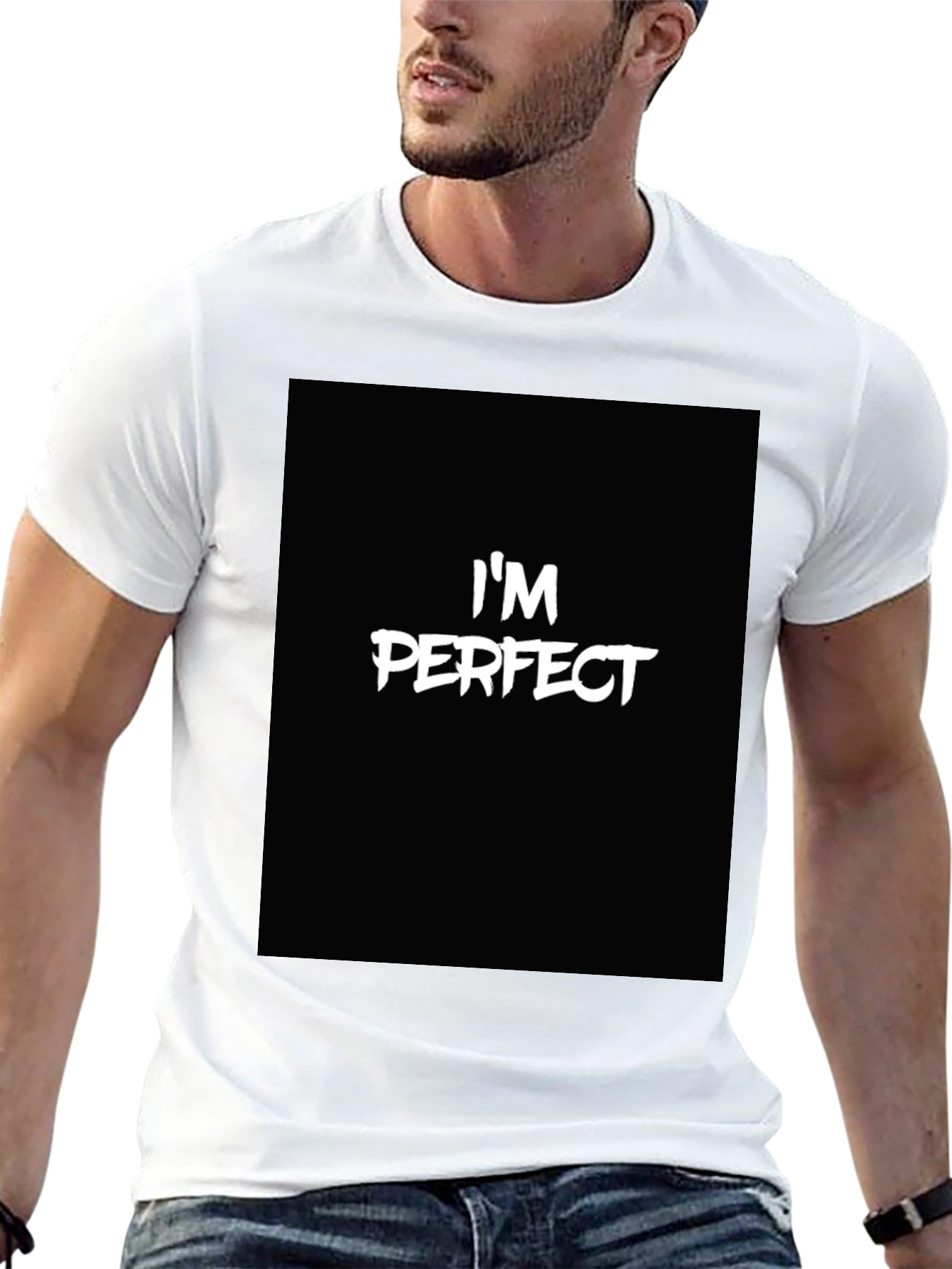 Im Perfect Black Graphic Tee - Bold Statement Shirt