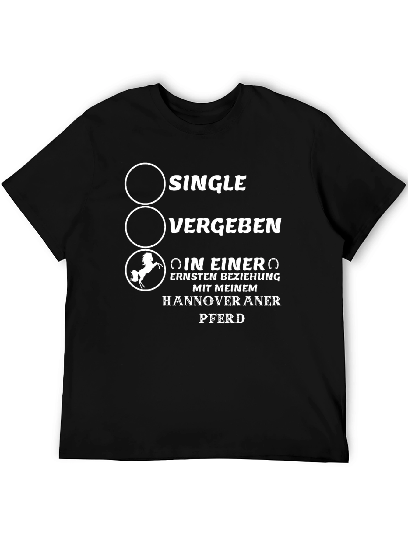 Single? Vergeben? Horse Lover Black T-Shirt