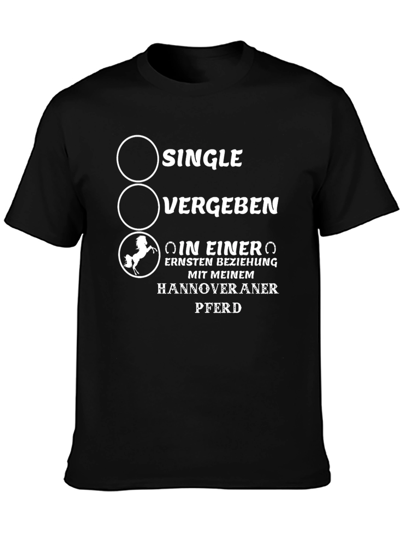 Single? Vergeben? Horse Lover Black T-Shirt