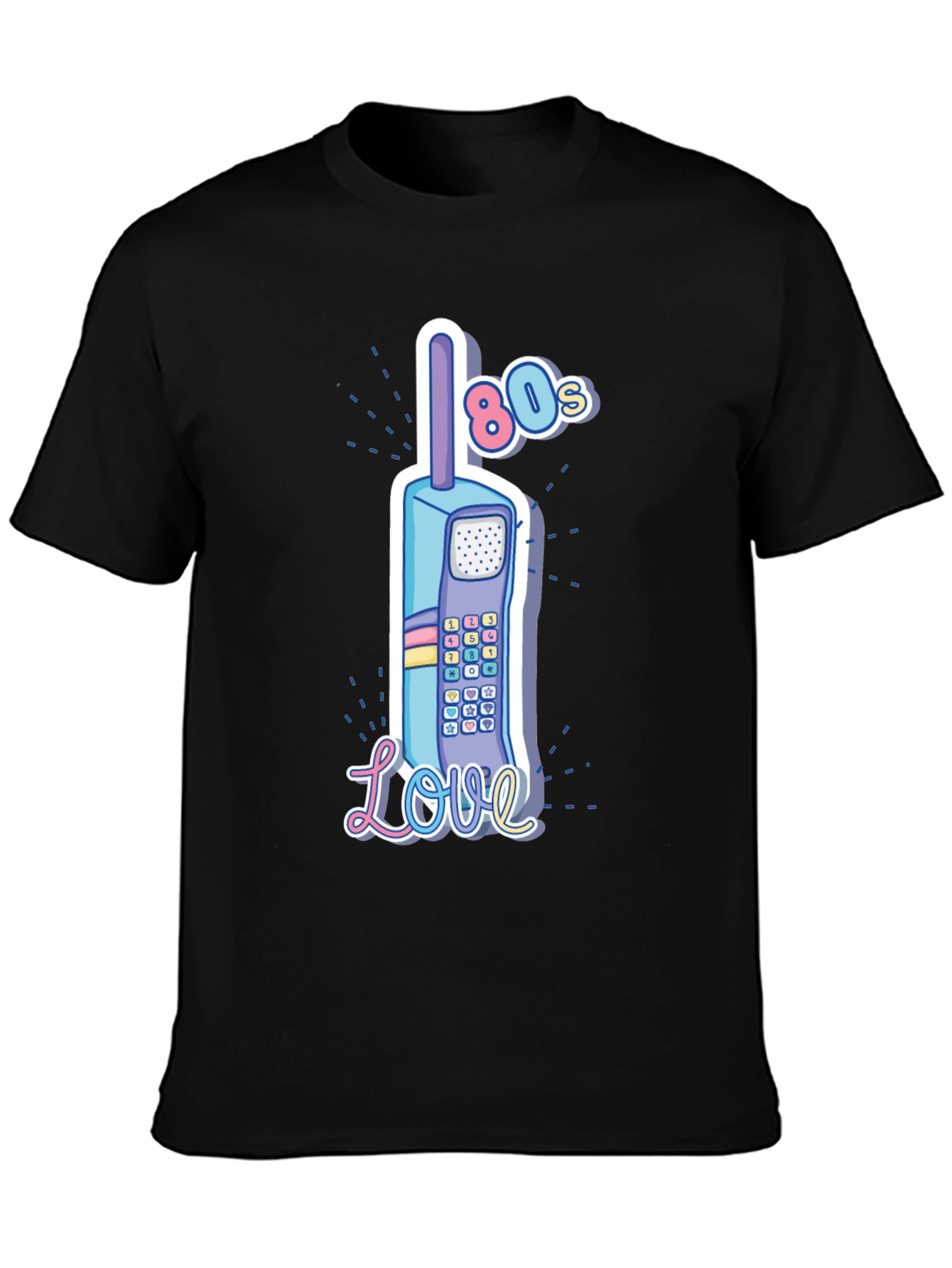 Retro 80s Cell Phone Love Graphic T-Shirt