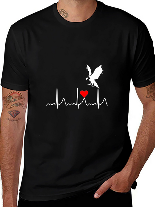 Heartbeat Bird Graphic Tee - Black