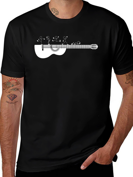Acoustic Guitar Stick Figure Tee - Cool Music Lover Shirt