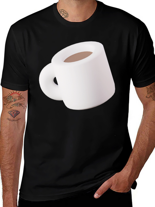 Coffee Mug Graphic Tee - Black Cotton T-Shirt