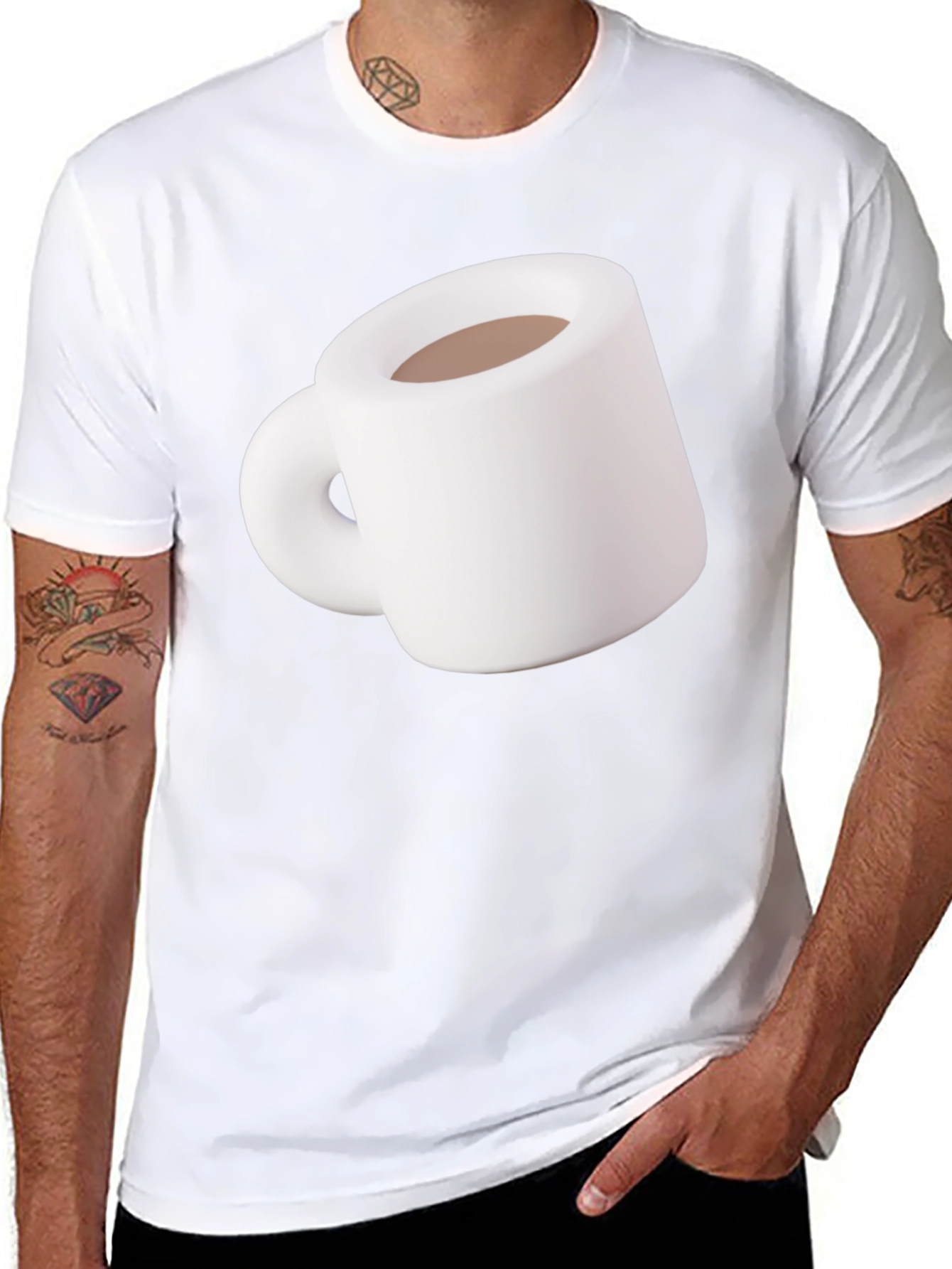 Coffee Mug Graphic Tee - Black Cotton T-Shirt