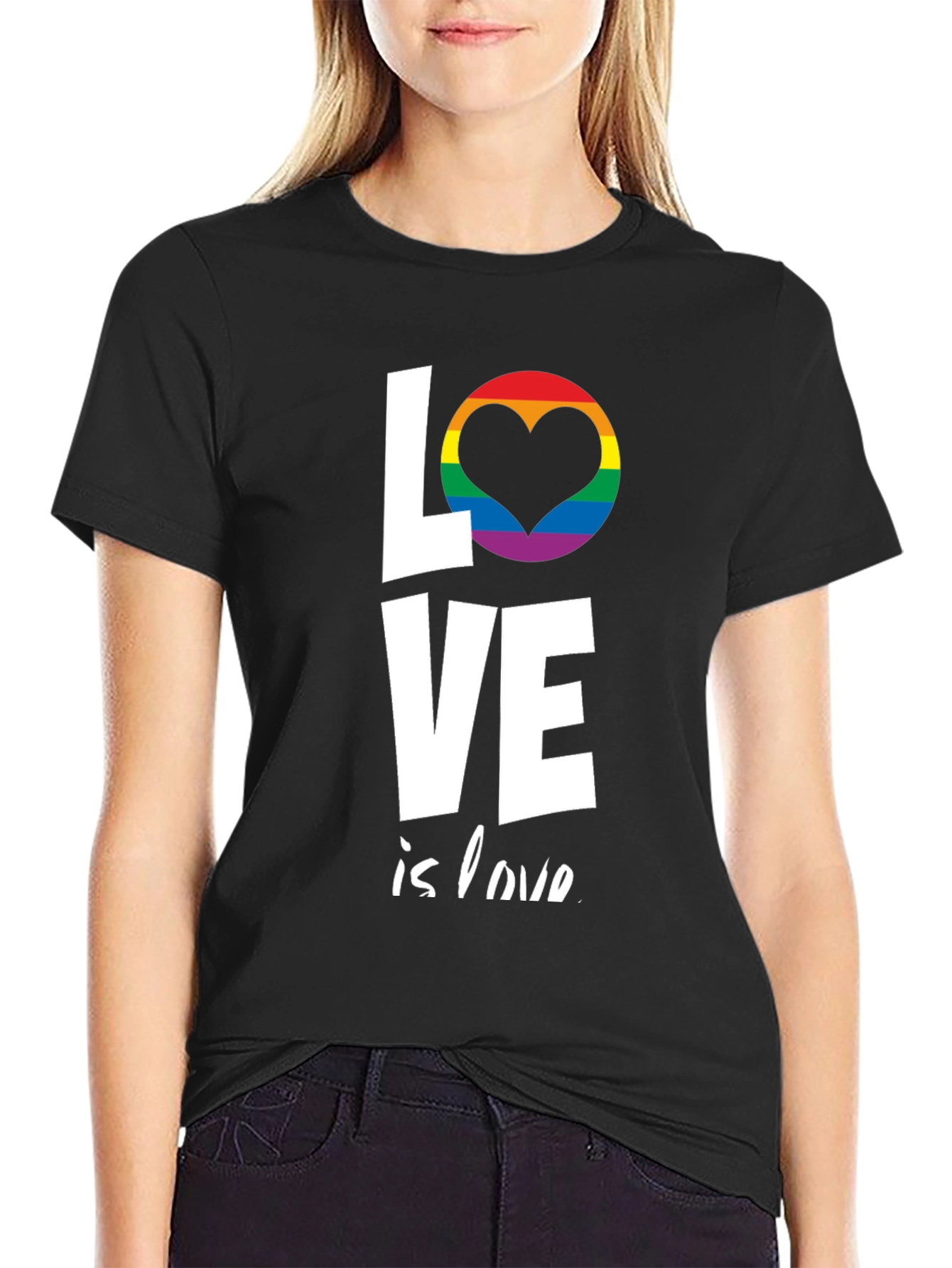 Love is Love T-Shirt LGBT Pride Rainbow Heart Tee
