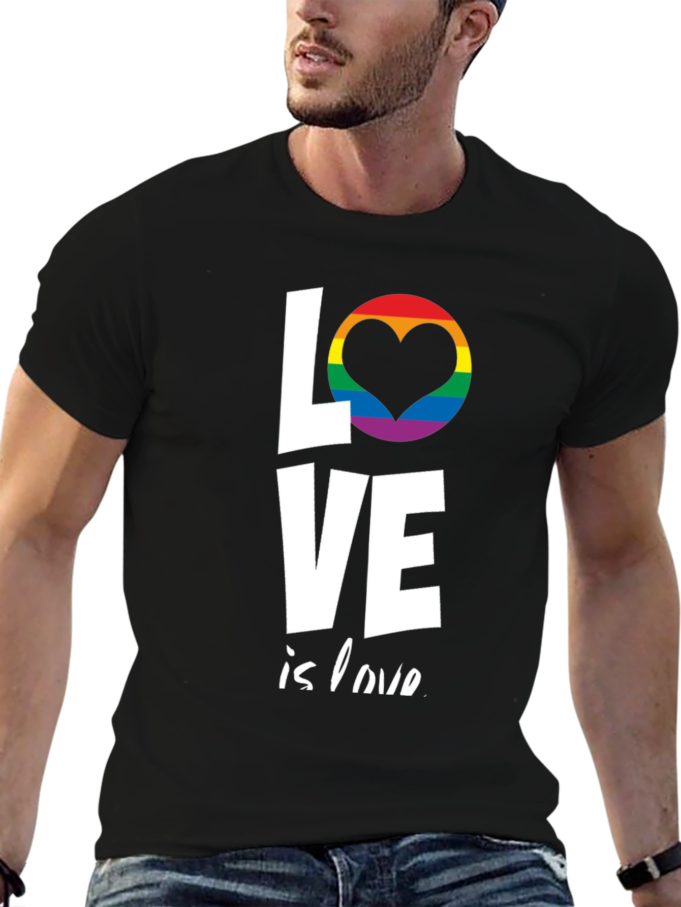 Love is Love T-Shirt LGBT Pride Rainbow Heart Tee