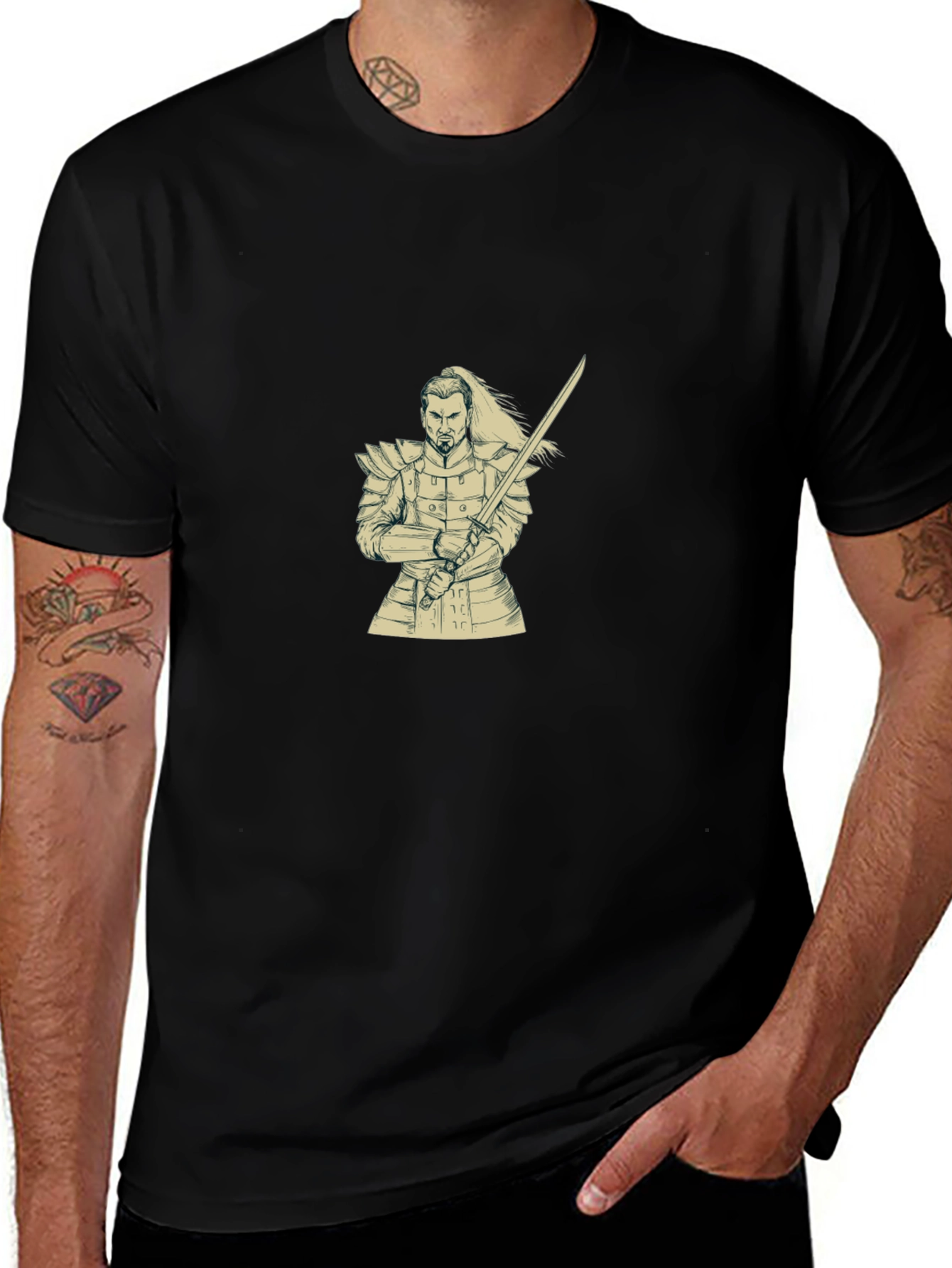Samurai Graphic Black T-Shirt