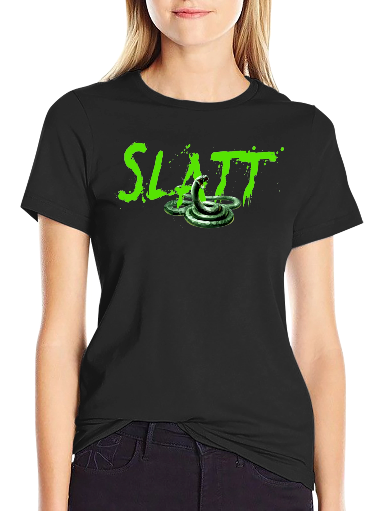 Slatt Snake Graphic Tee - Mens Black T-Shirt