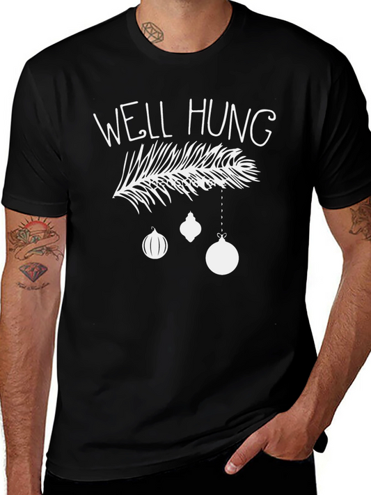Well Hung Christmas T-Shirt Funny Holiday Tee