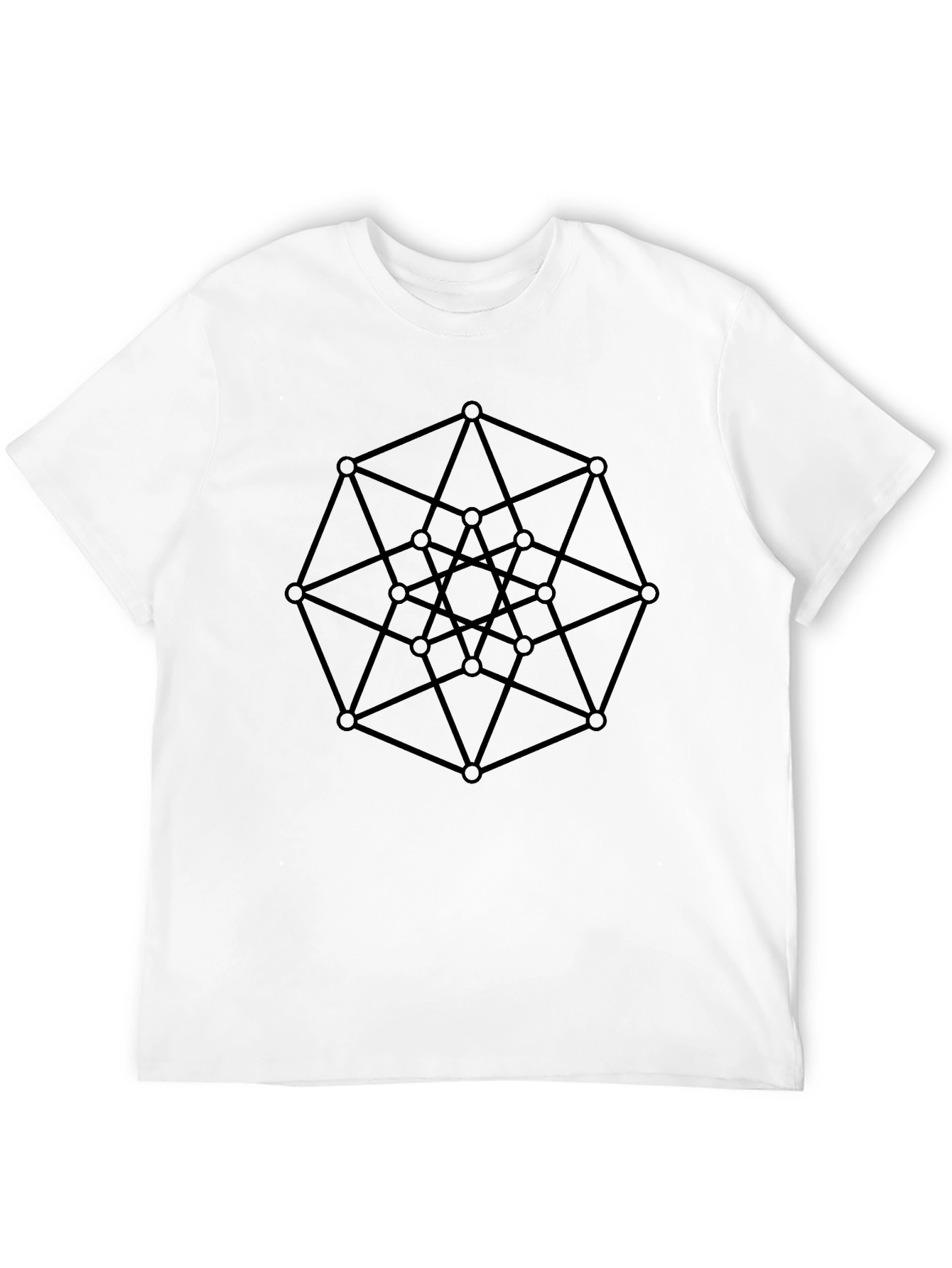 Geometric Tesseract Black T-Shirt
