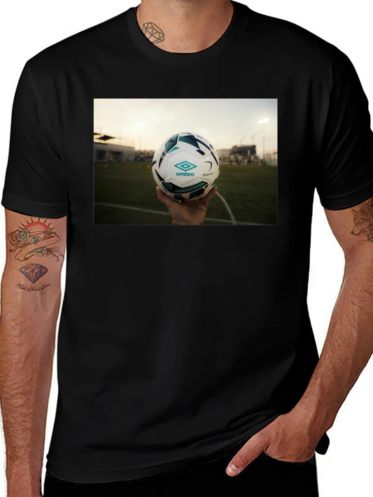 Black T-Shirt with Soccer Ball Graphic