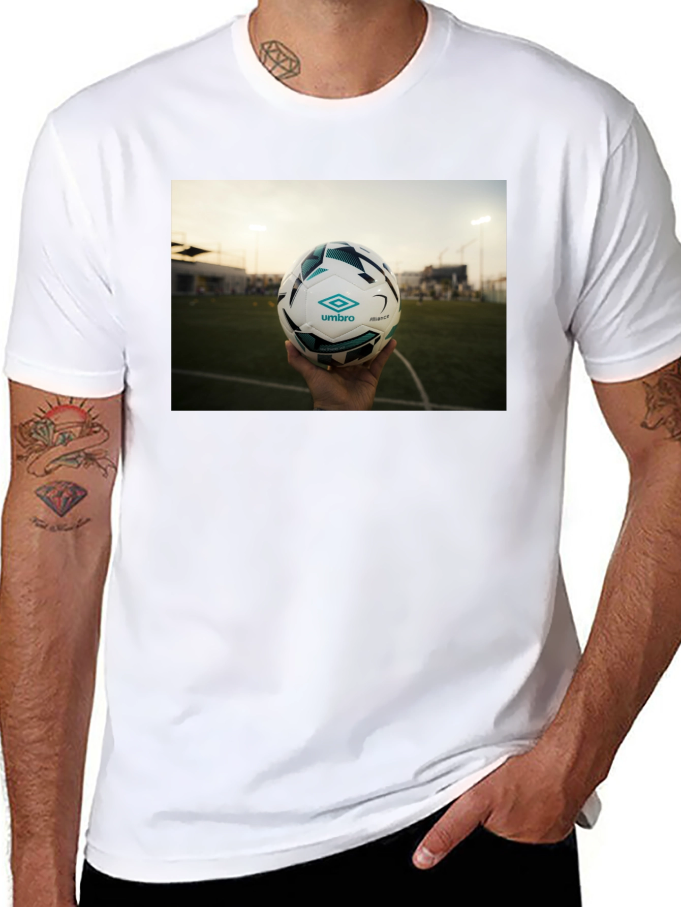 Black T-Shirt with Soccer Ball Graphic