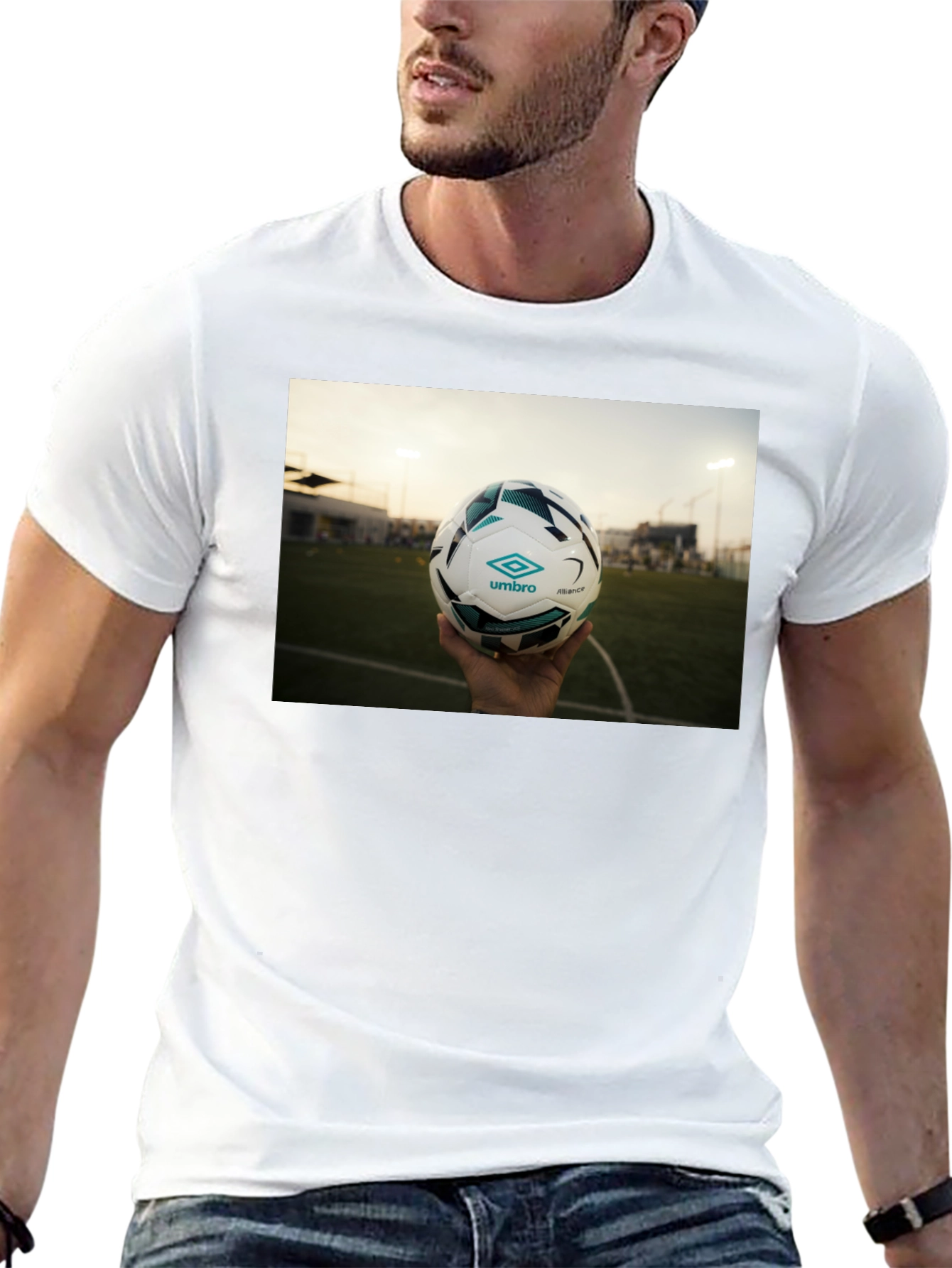 Black T-Shirt with Soccer Ball Graphic