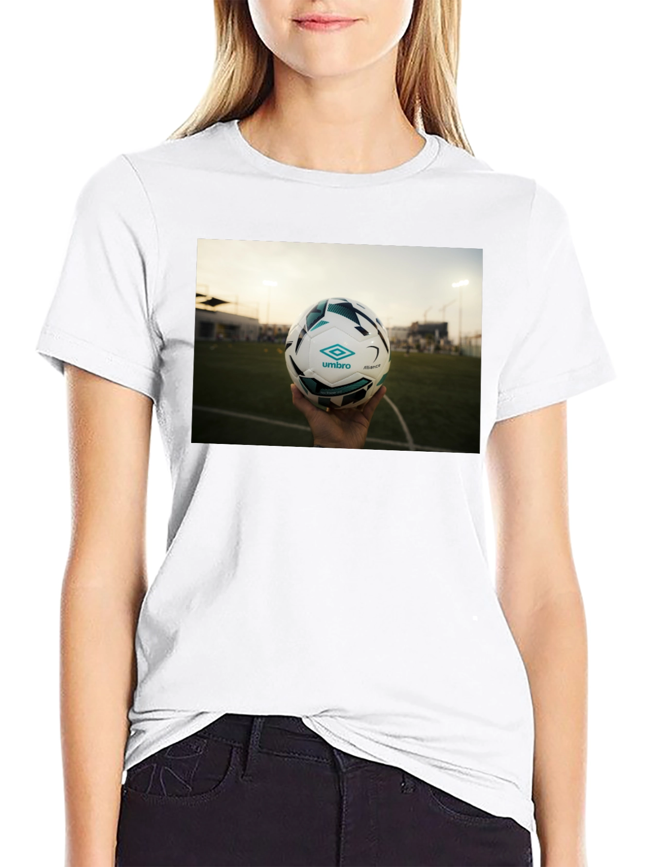 Black T-Shirt with Soccer Ball Graphic