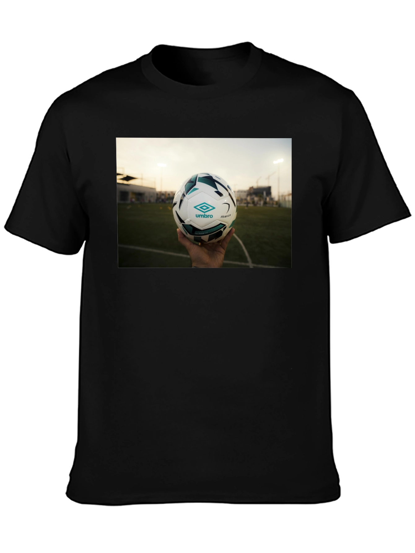 Black T-Shirt with Soccer Ball Graphic
