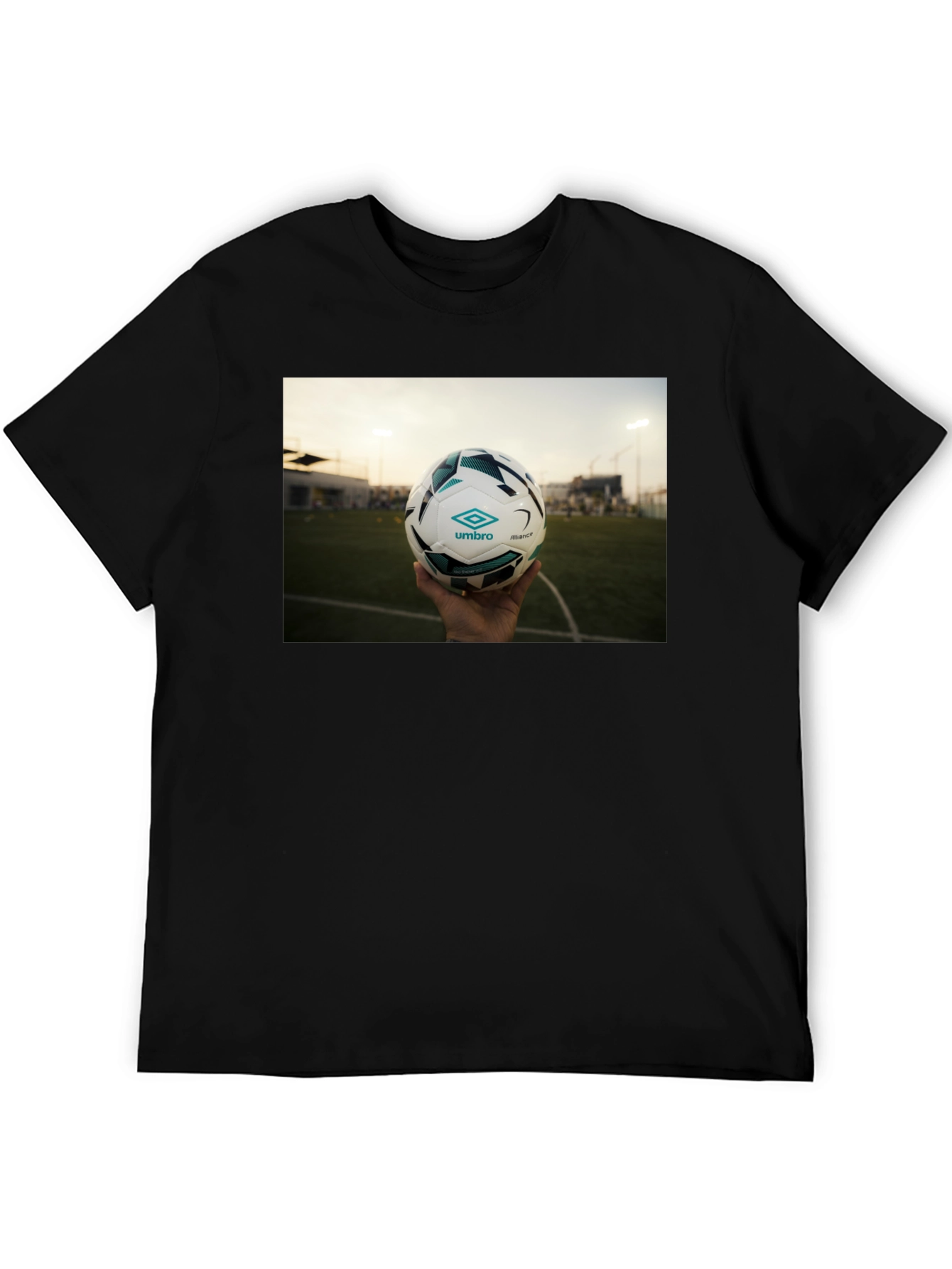 Black T-Shirt with Soccer Ball Graphic