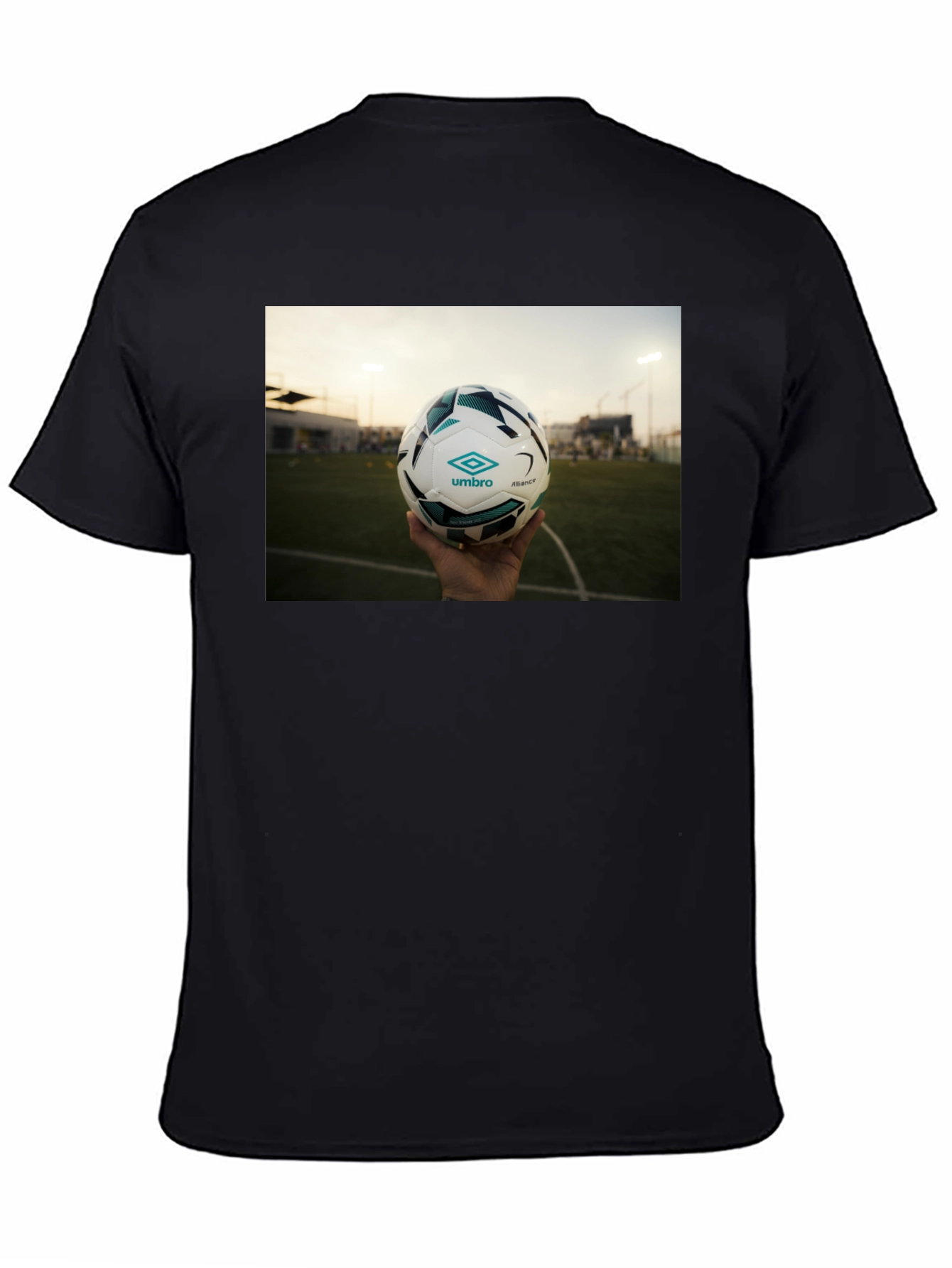 Black T-Shirt with Soccer Ball Graphic