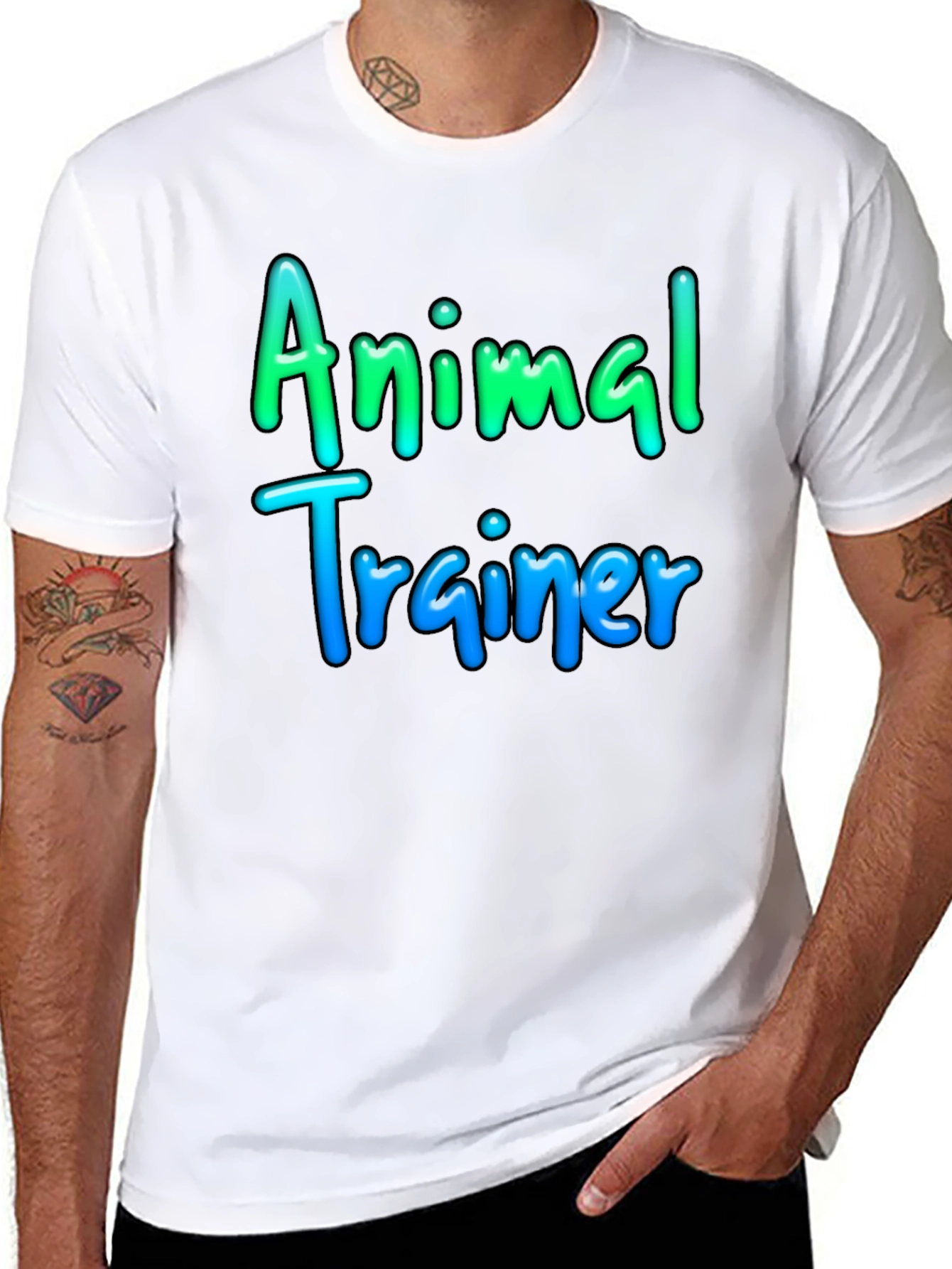 Animal Trainer T-Shirt Black Cotton Tee