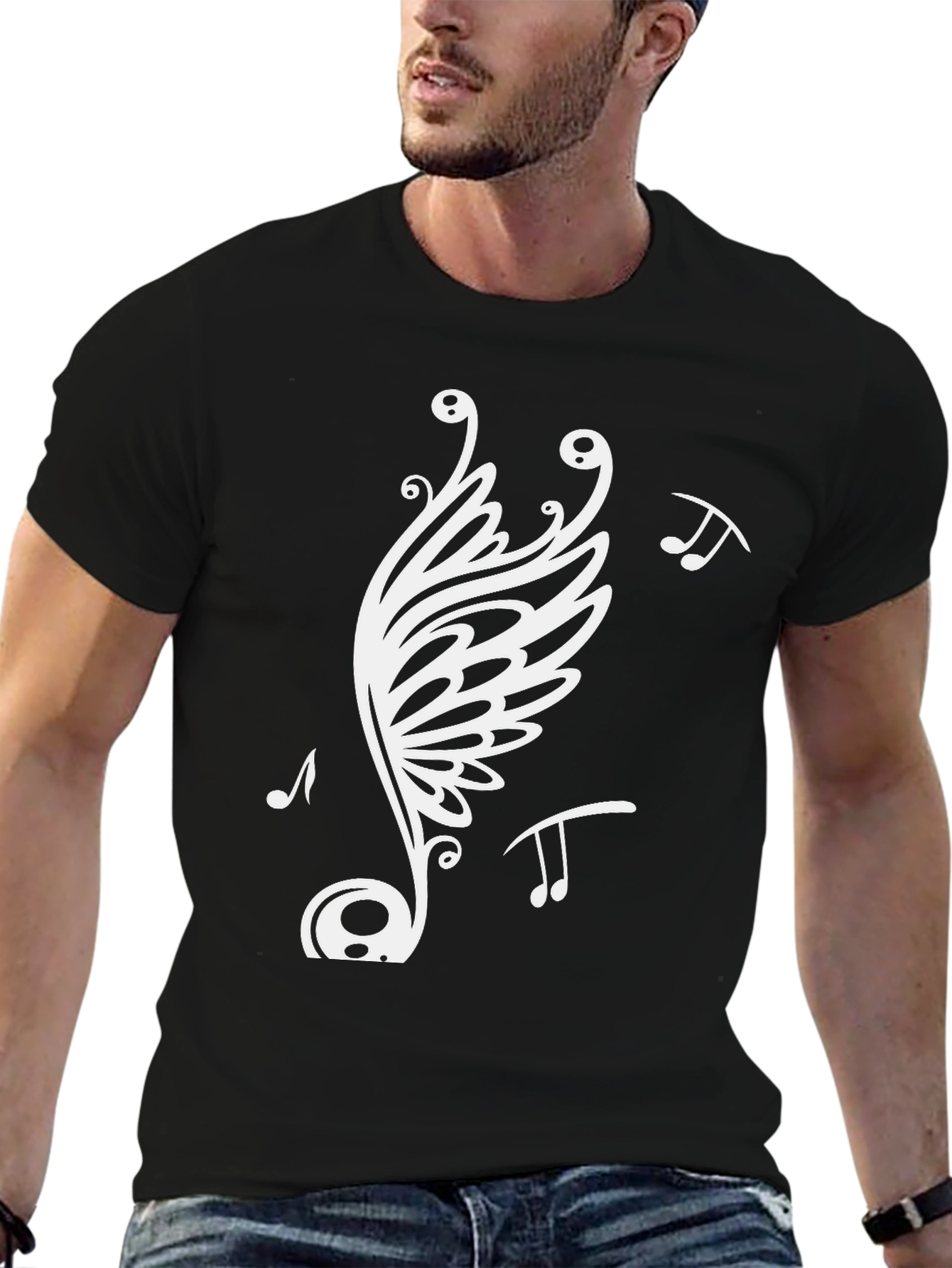 Music Note Butterfly Graphic Tee