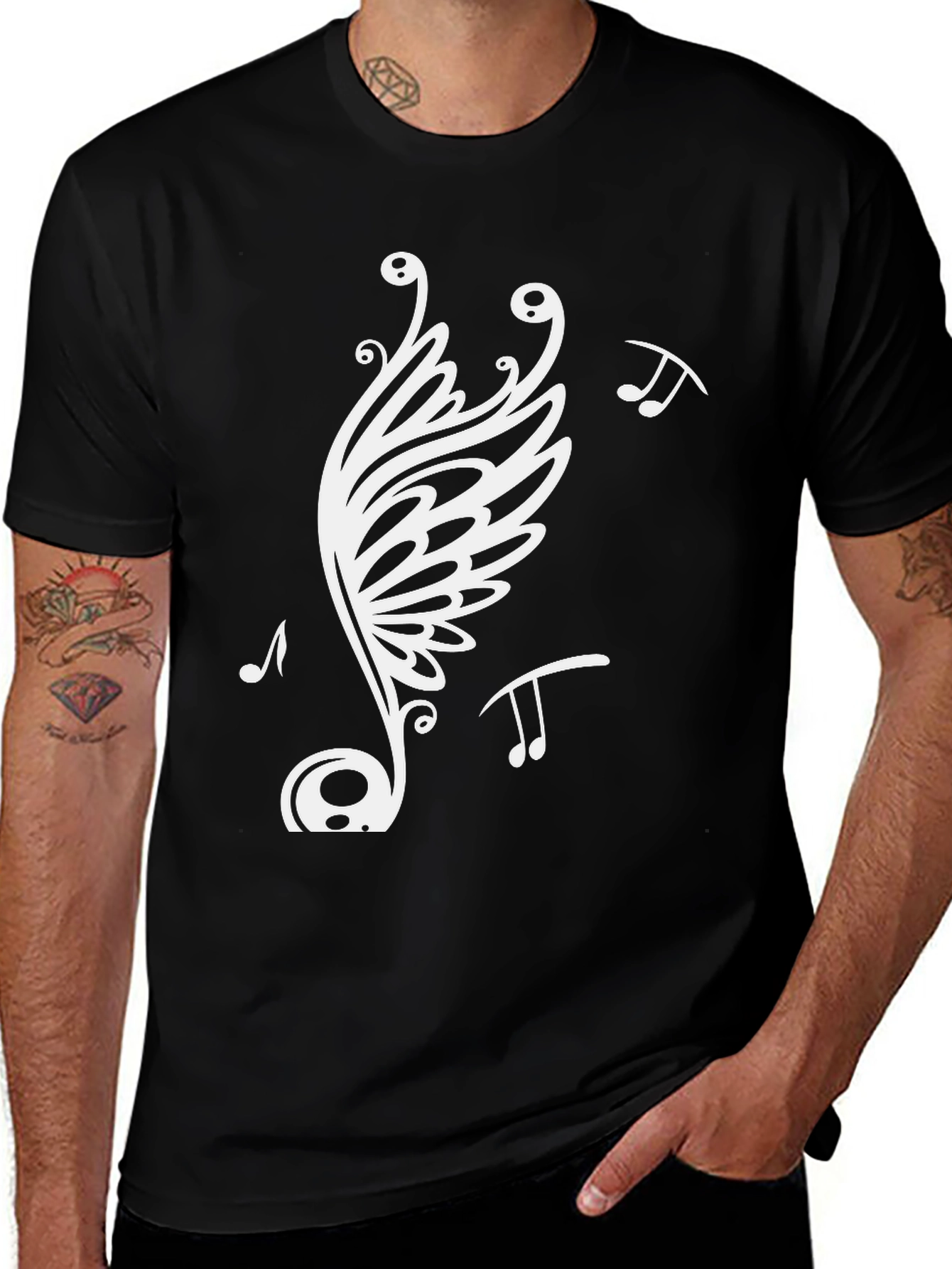 Music Note Butterfly Graphic Tee
