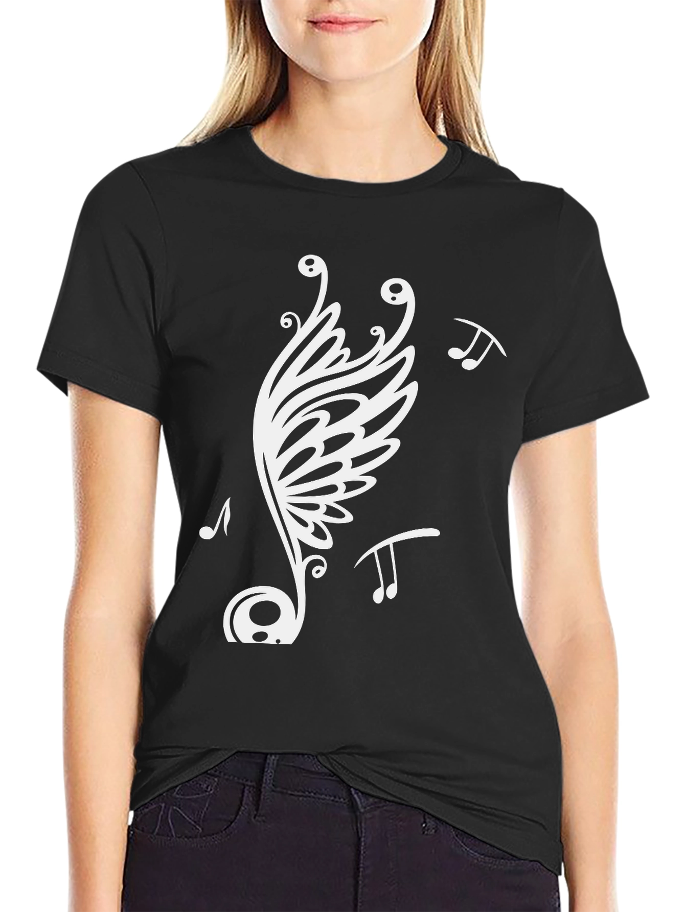 Music Note Butterfly Graphic Tee