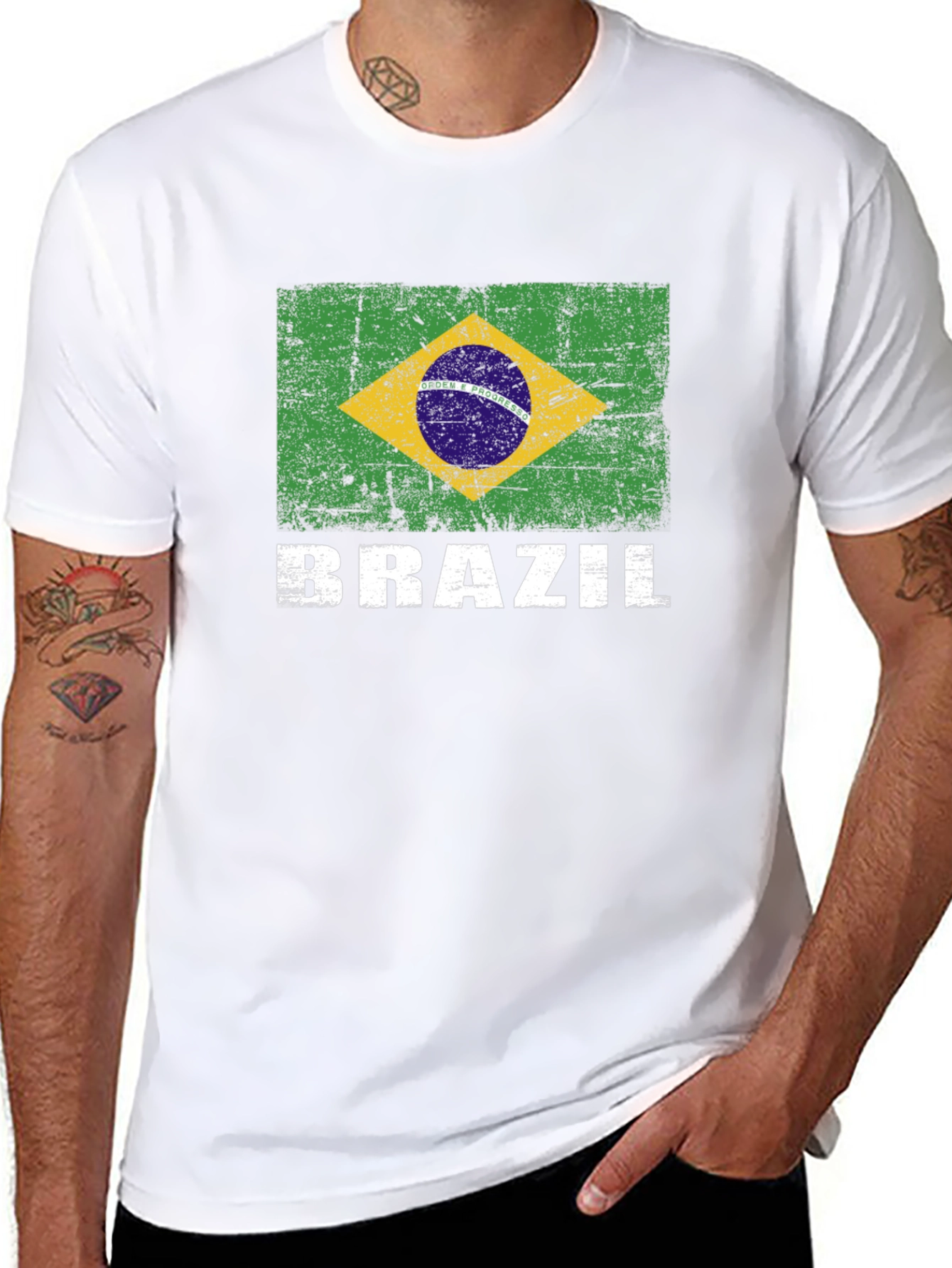 Brazil Flag Graphic Print T-Shirt