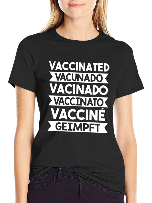 Vaccinated Multi-Language Tee - Black