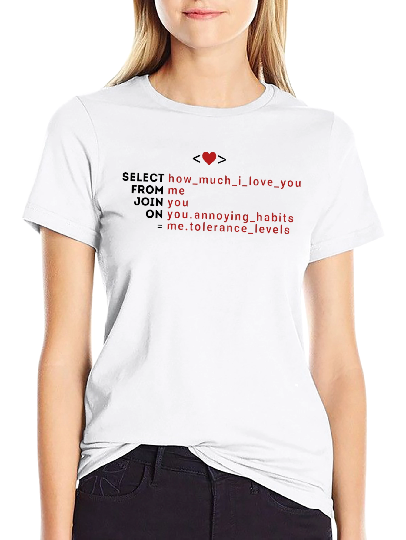 SQL Love T-Shirt - Geeky Romantic Apparel