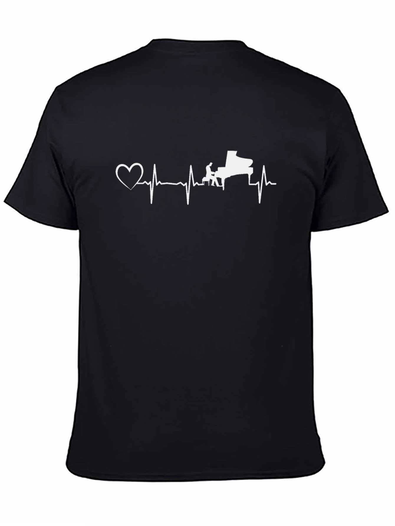 Piano Heartbeat Graphic Tee - Music Lover Shirt