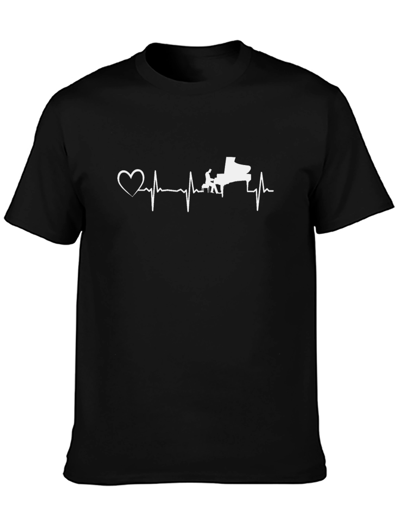 Piano Heartbeat Graphic Tee - Music Lover Shirt