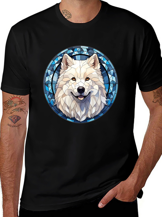Wolf Graphic Tee - Stained Glass Style Art