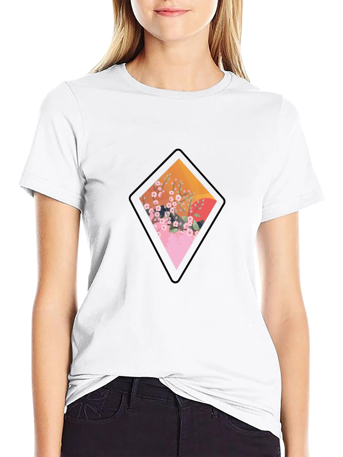Diamond Floral Graphic Tee