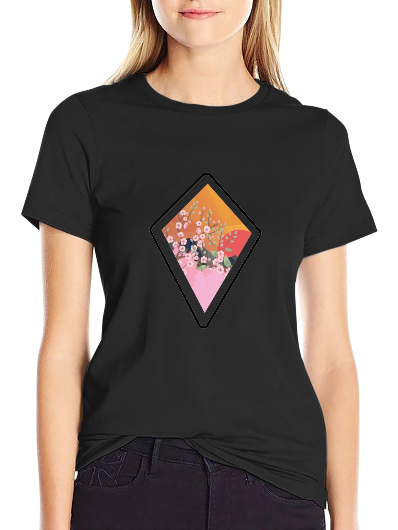 Diamond Floral Graphic Tee