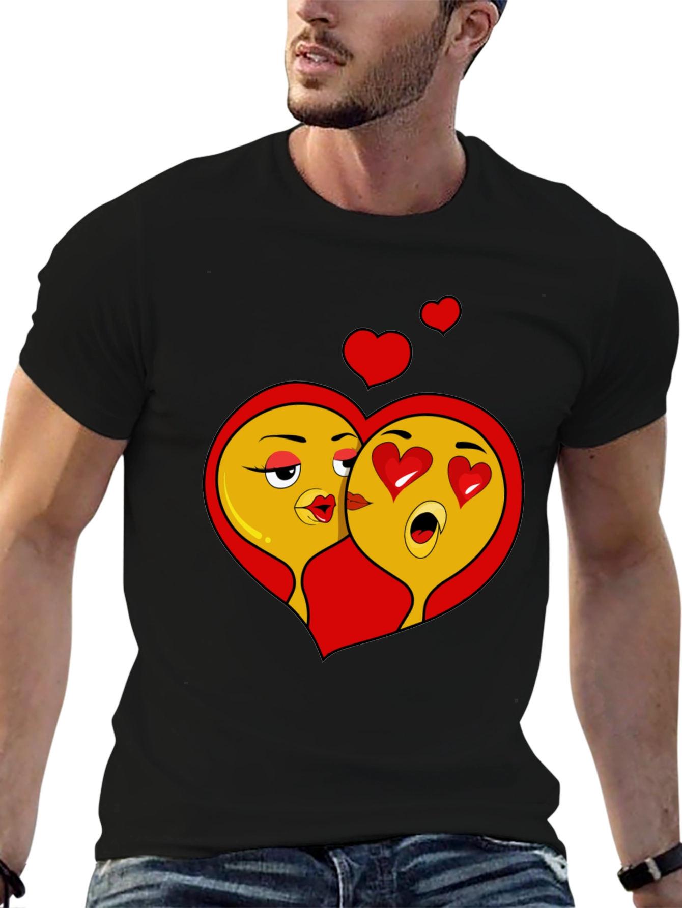 Emoji Love Black T-Shirt