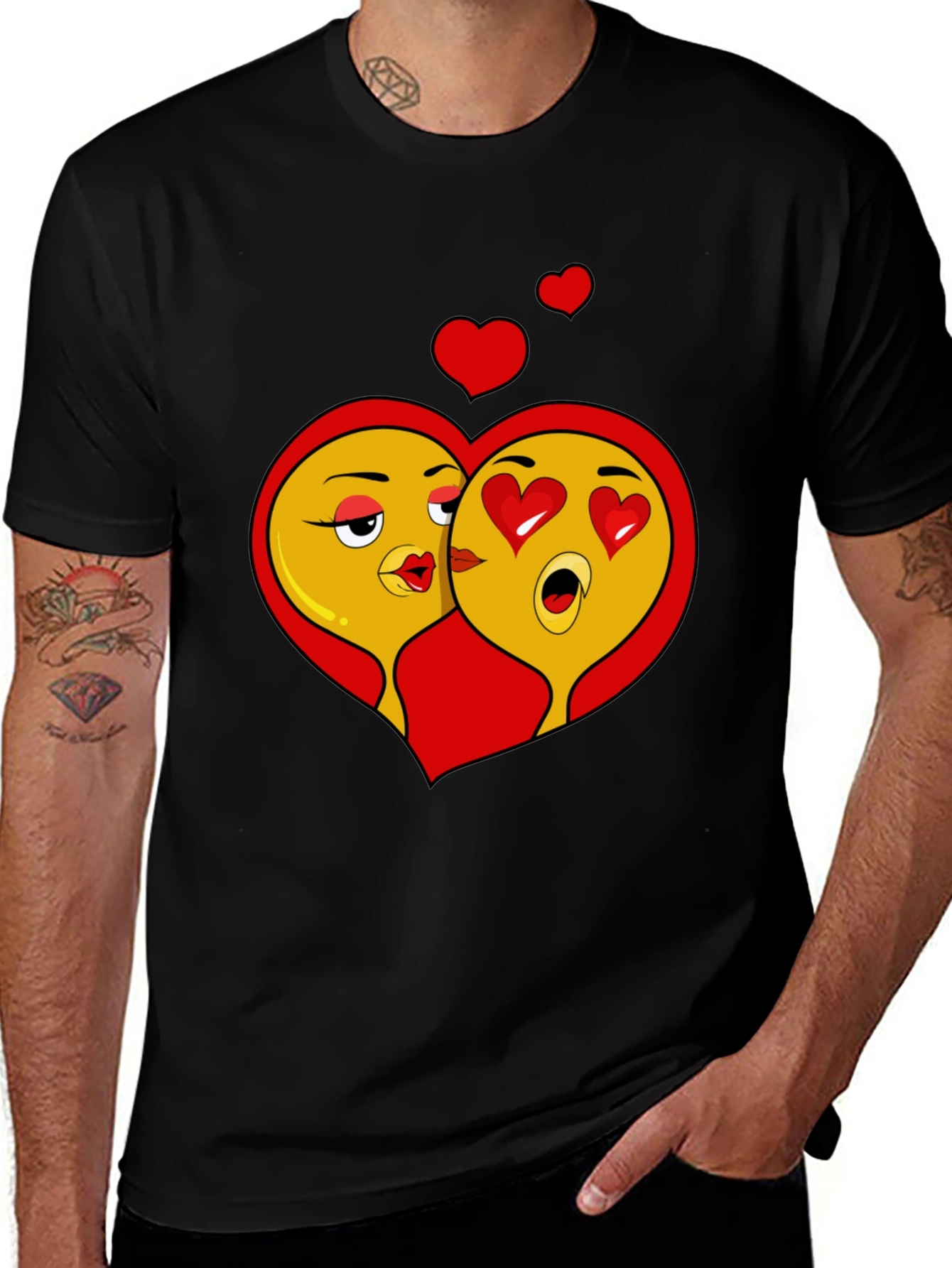 Emoji Love Black T-Shirt