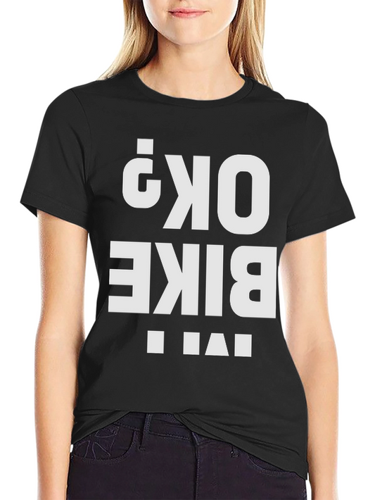 Bike OK? Graphic Tee - Black Cotton T-Shirt