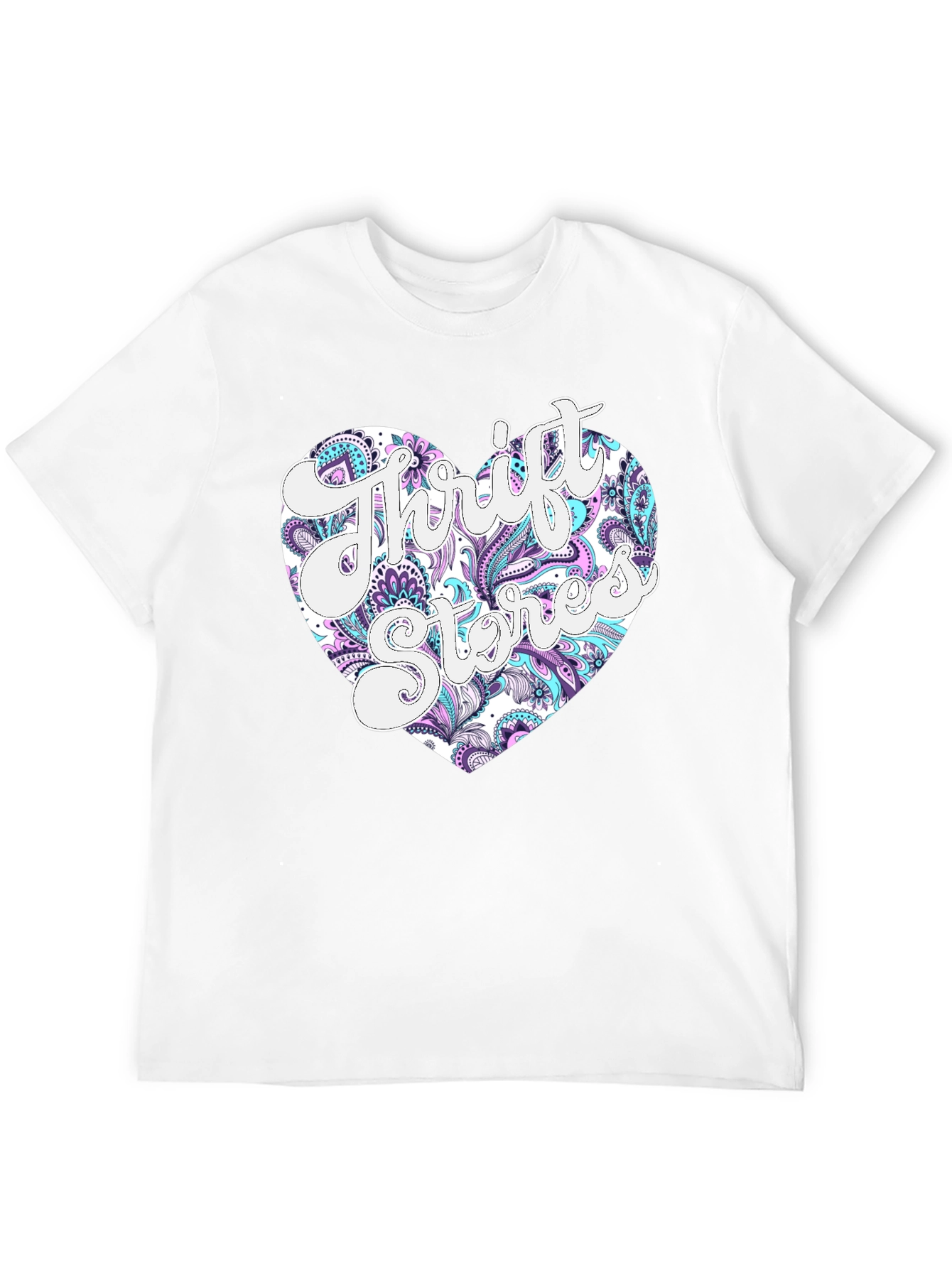 Thrift Stores Heart Graphic T-Shirt - Black