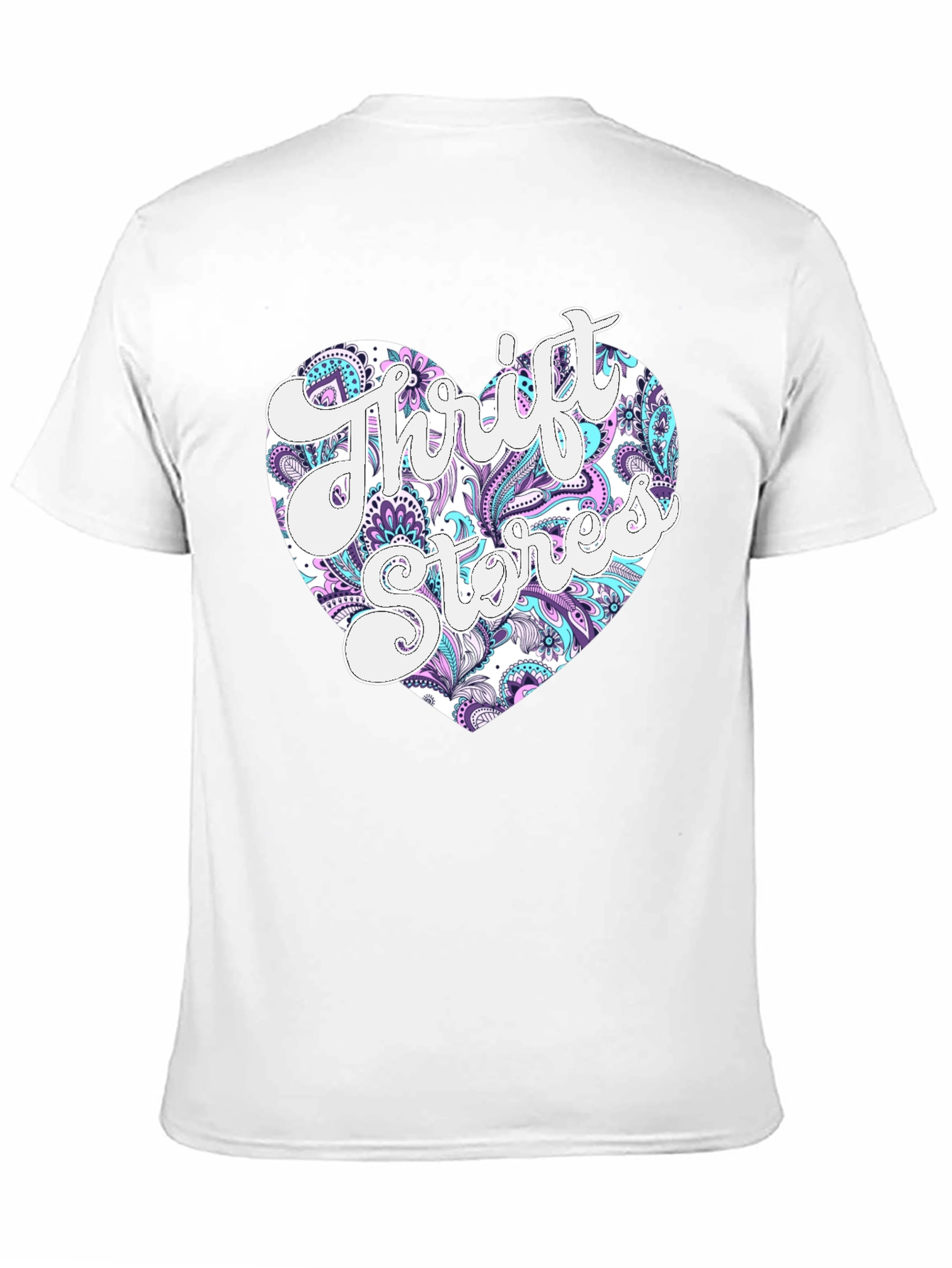 Thrift Stores Heart Graphic T-Shirt - Black