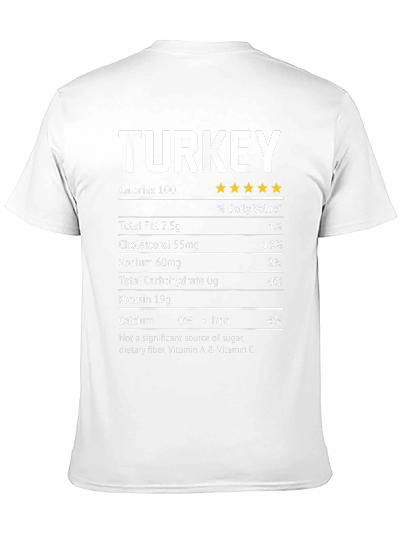 Turkey Nutrition Facts T-Shirt Funny Thanksgiving Shirt