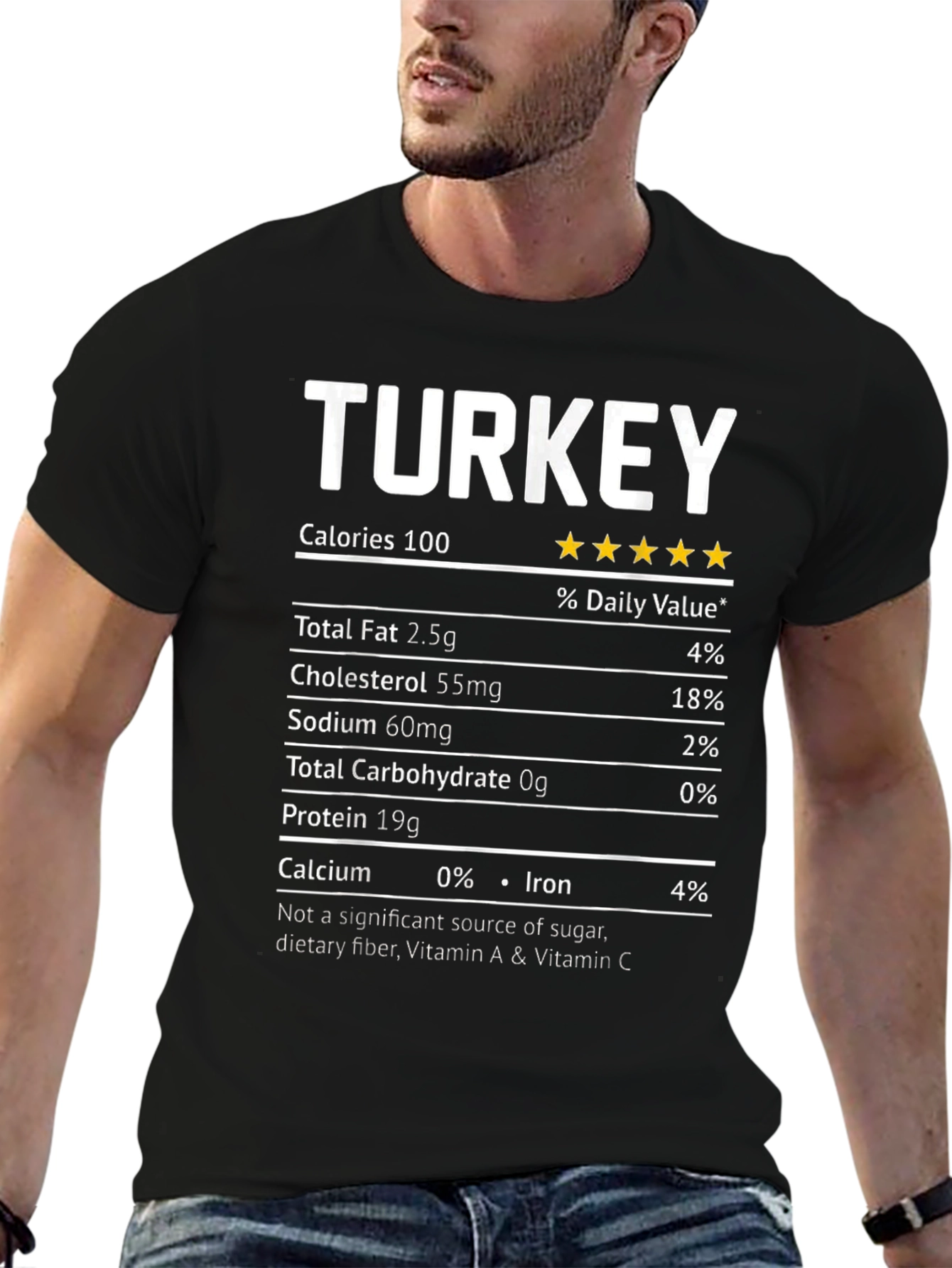 Turkey Nutrition Facts T-Shirt Funny Thanksgiving Shirt