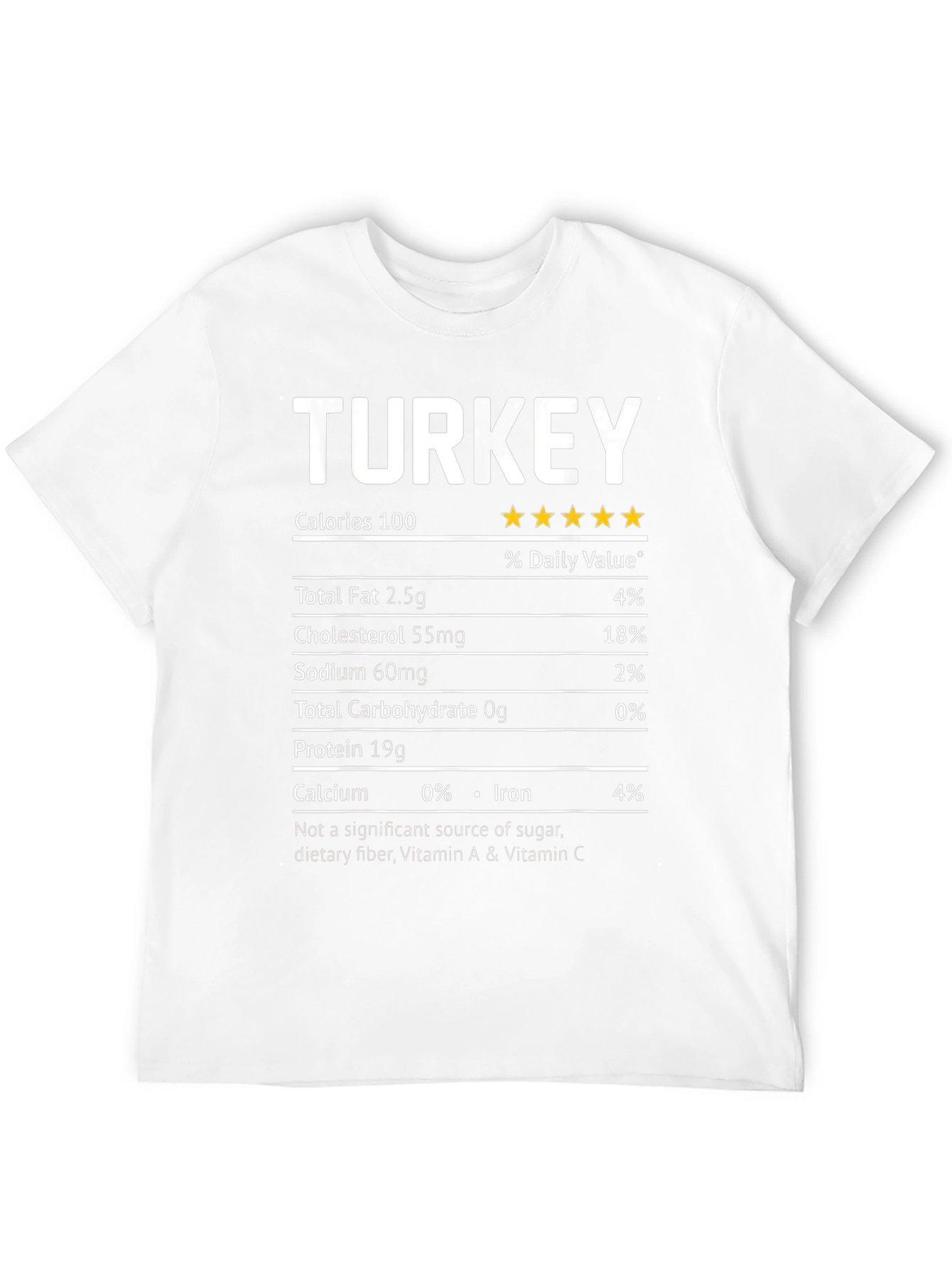 Turkey Nutrition Facts T-Shirt Funny Thanksgiving Shirt