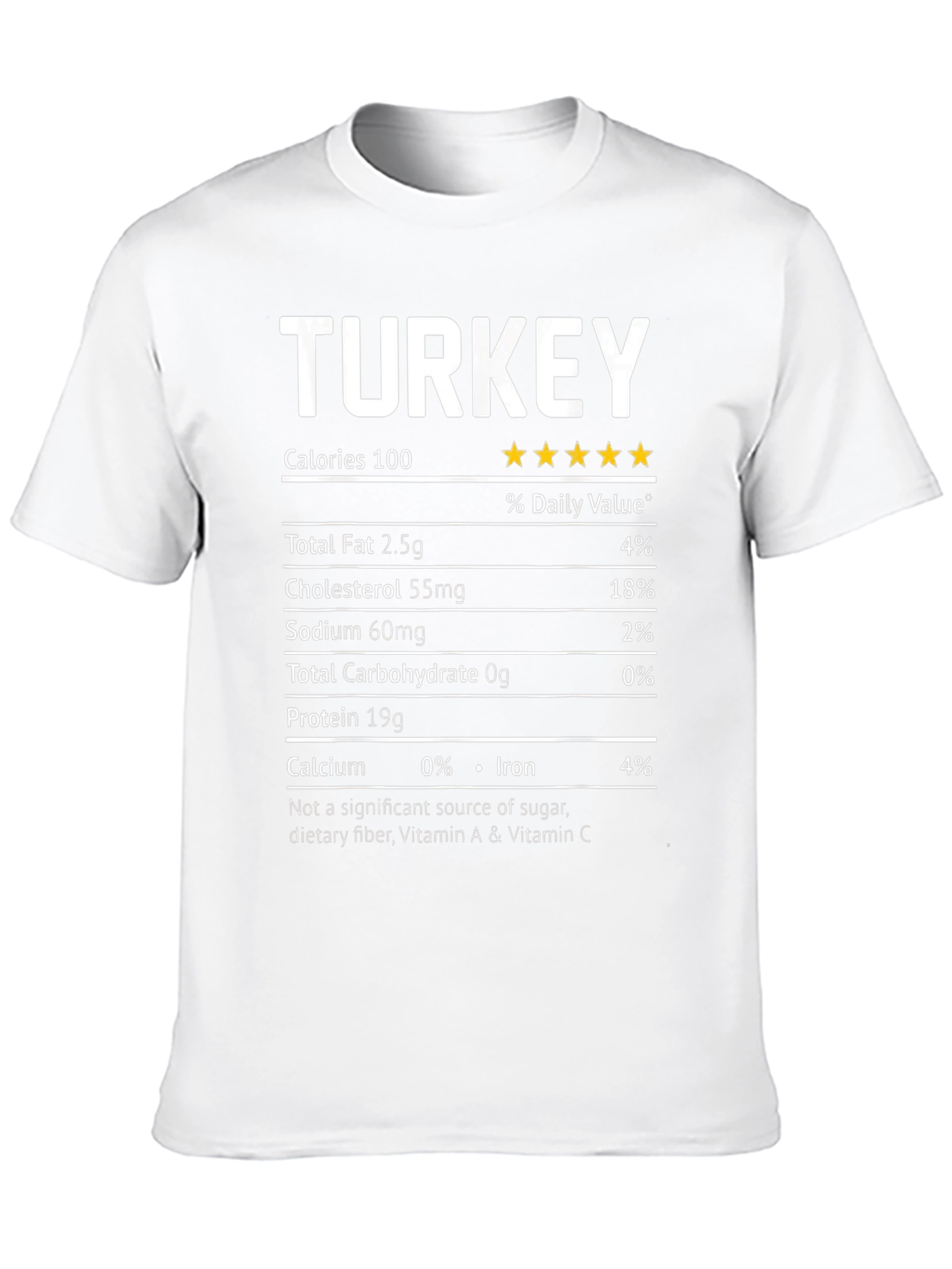 Turkey Nutrition Facts T-Shirt Funny Thanksgiving Shirt