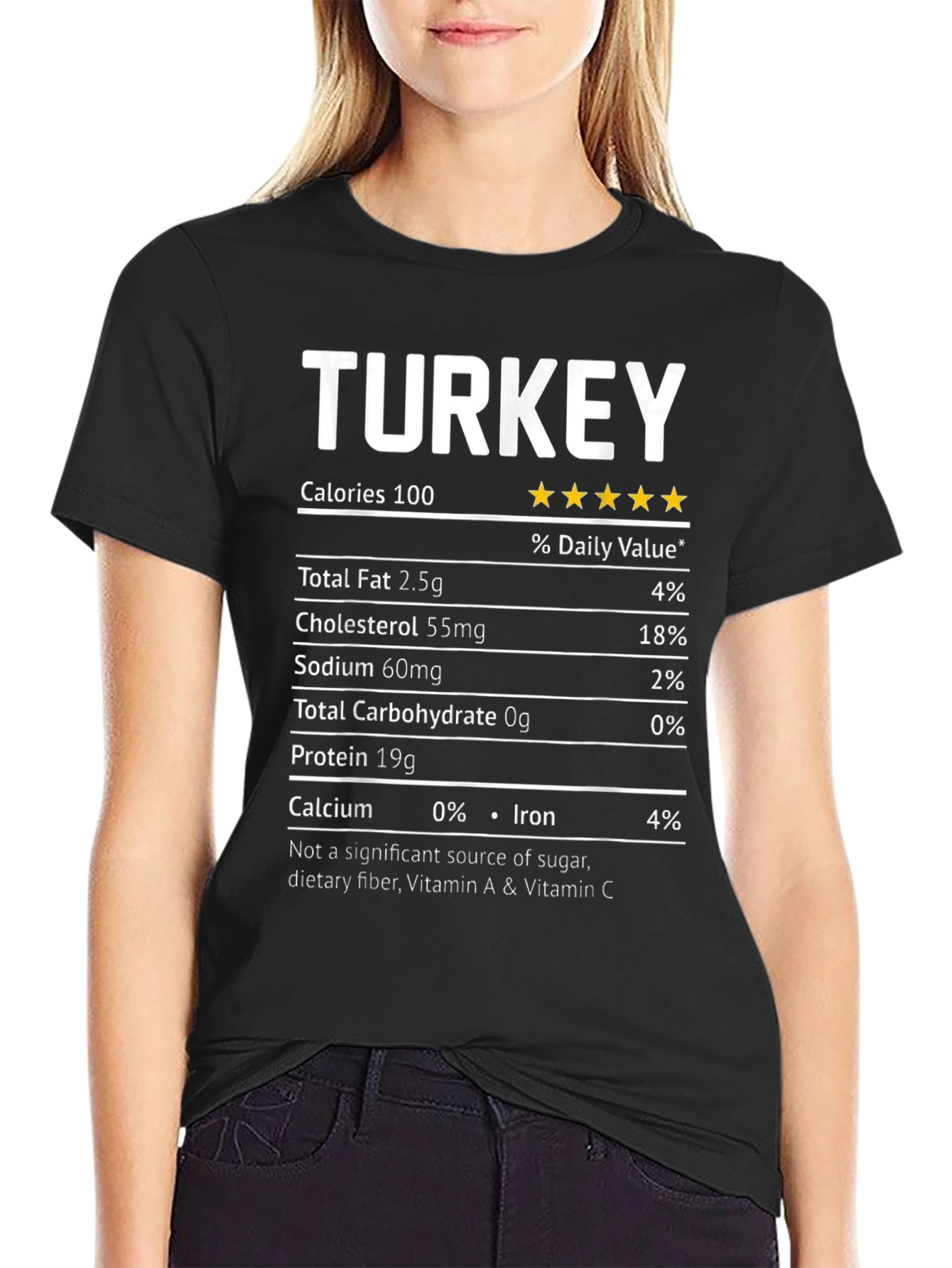 Turkey Nutrition Facts T-Shirt Funny Thanksgiving Shirt