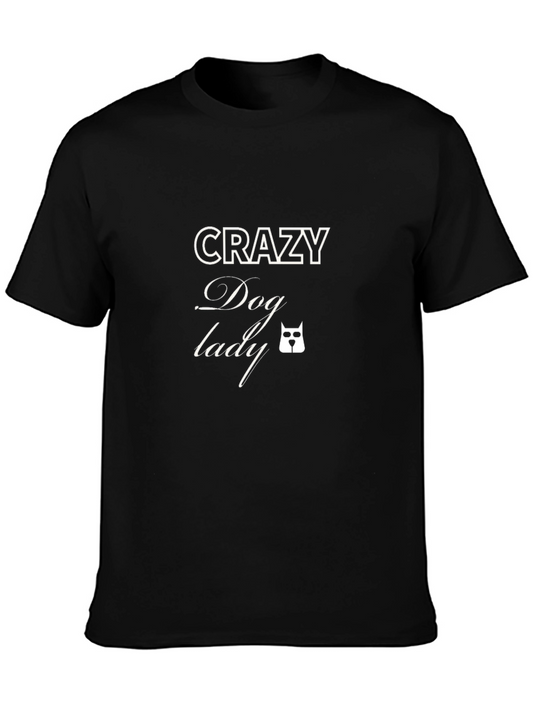 Crazy Dog Lady T-Shirt - Black Short Sleeve