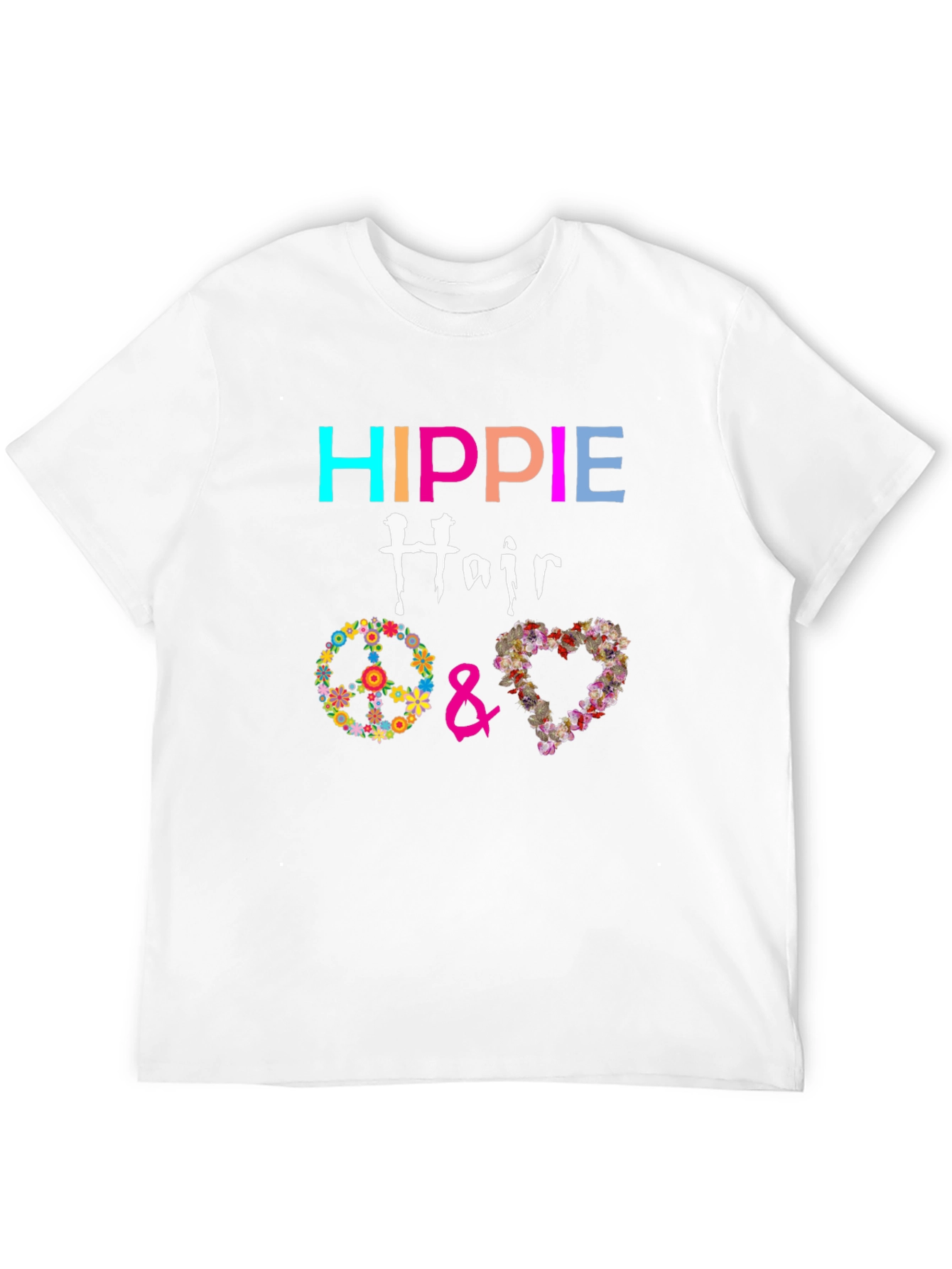 Hippie Hair Flower Peace Love T-Shirt